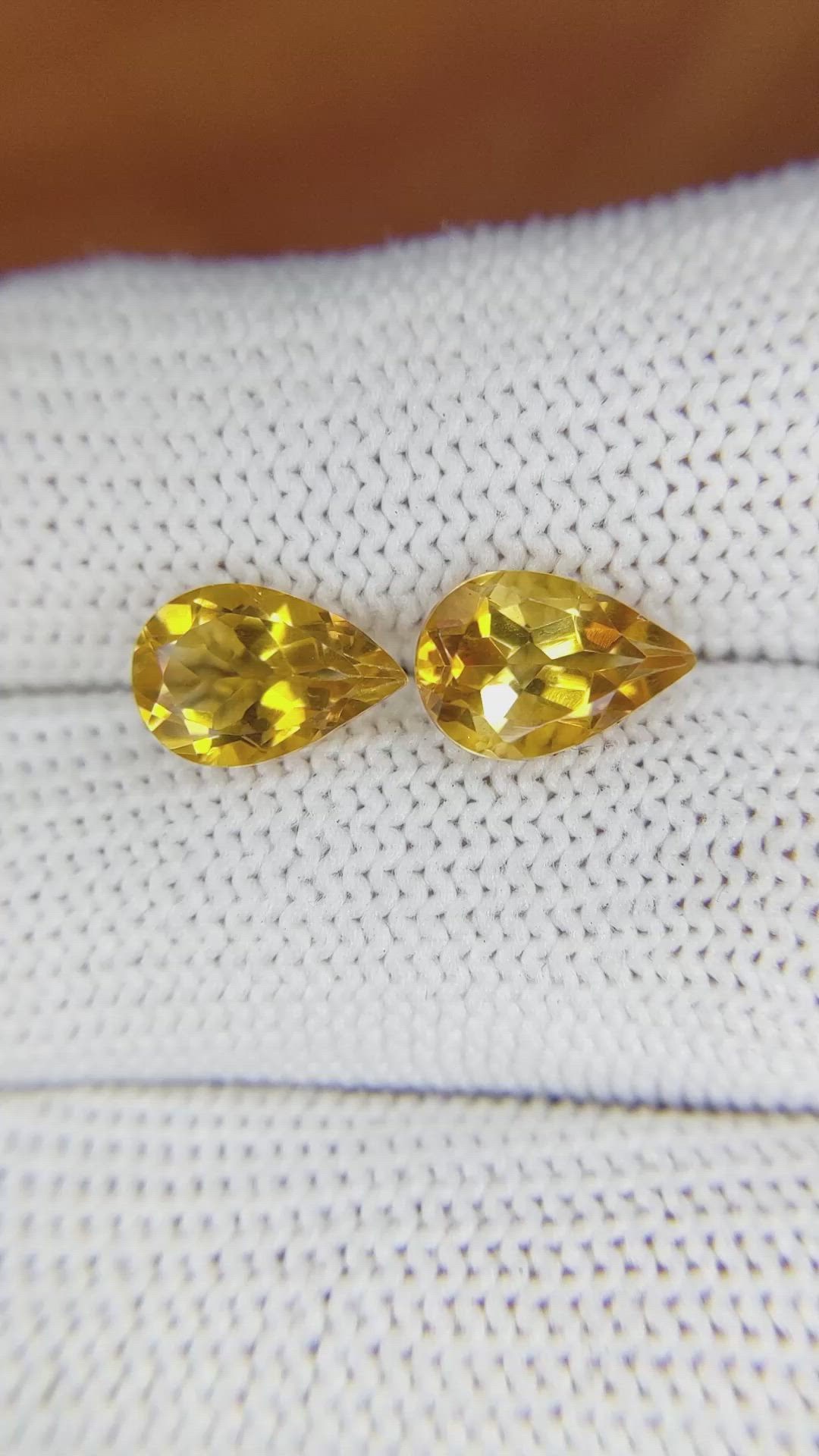 3.36&nbsp;Ct.Tw.Total Carat Weight Citrine Pair from Brazil Size Video