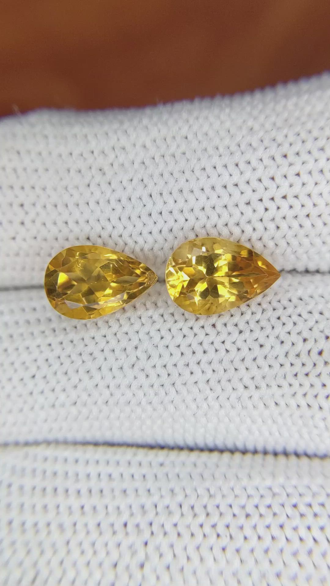 3.49&nbsp;Ct.Tw.Total Carat Weight Citrine Pair from Brazil Size Video