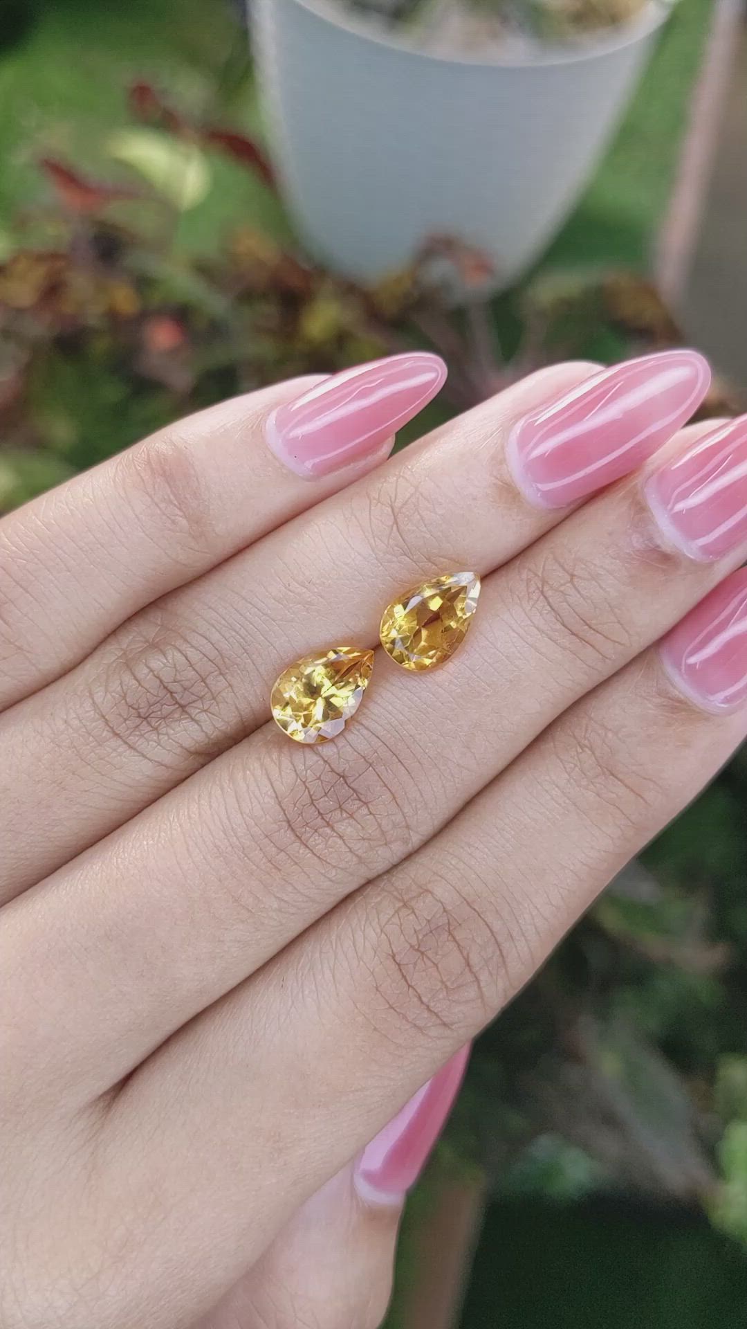 3.49&nbsp;Ct.Tw.Total Carat Weight Citrine Pair from Brazil Size Video