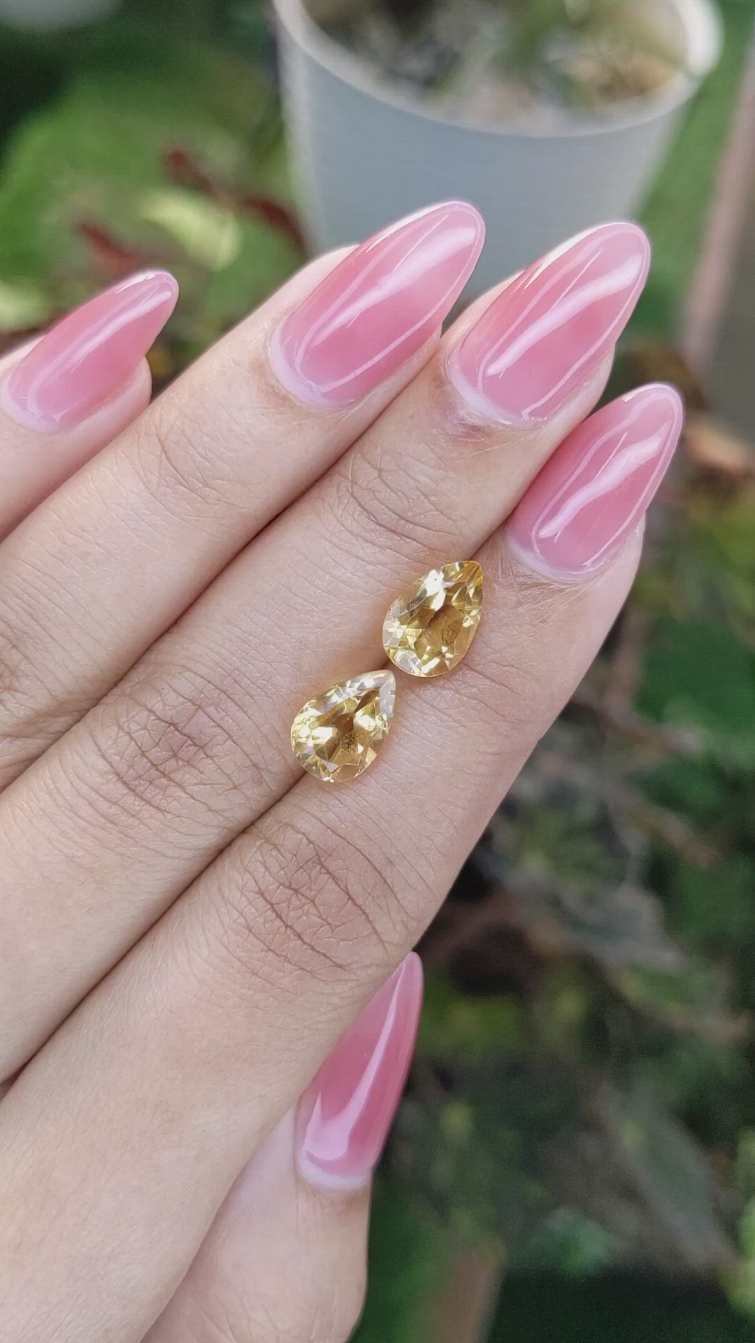 3.97&nbsp;Ct.Tw.Total Carat Weight Citrine Pair from Brazil Size Video