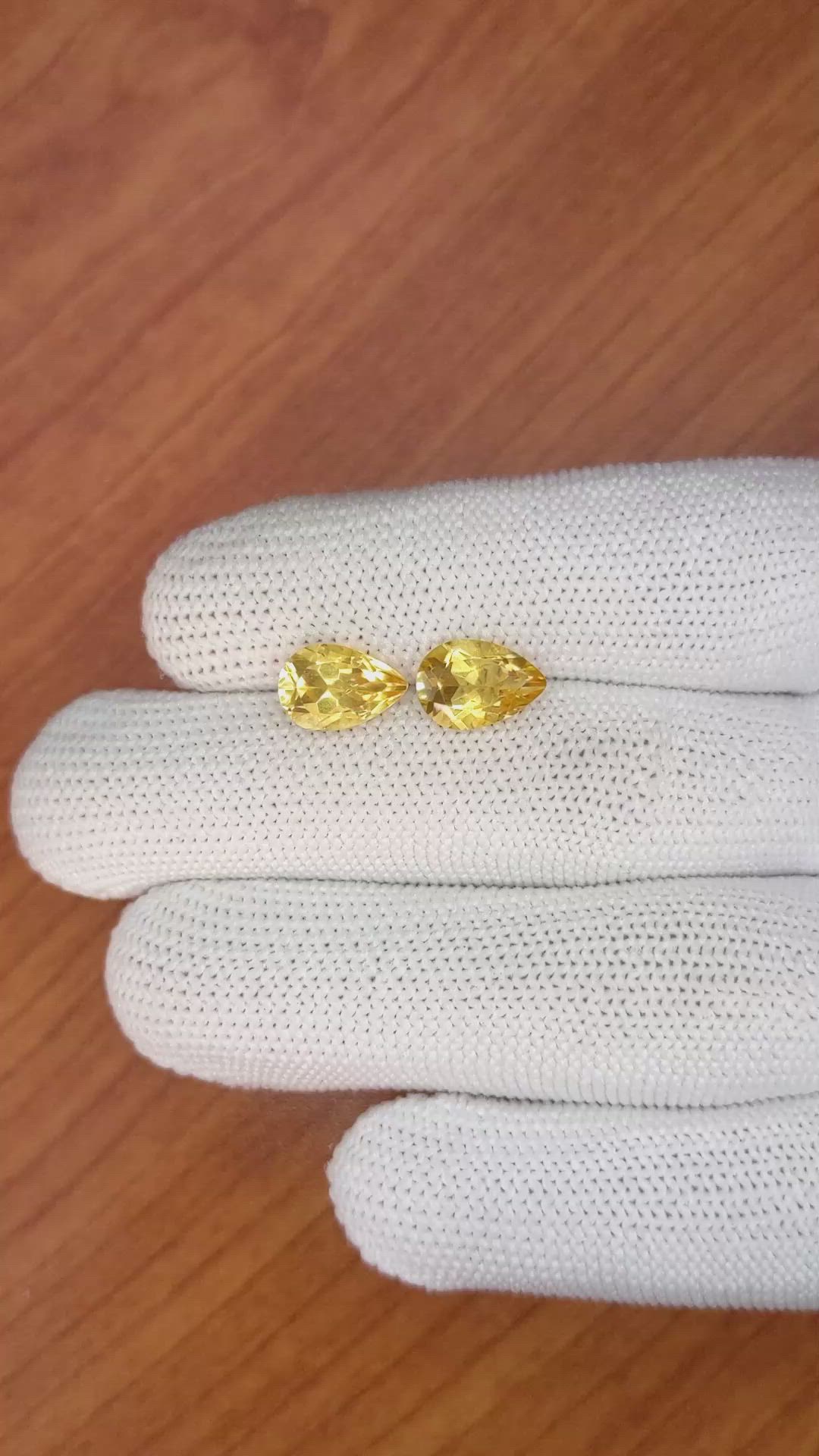 3.97&nbsp;Ct.Tw.Total Carat Weight Citrine Pair from Brazil Size Video