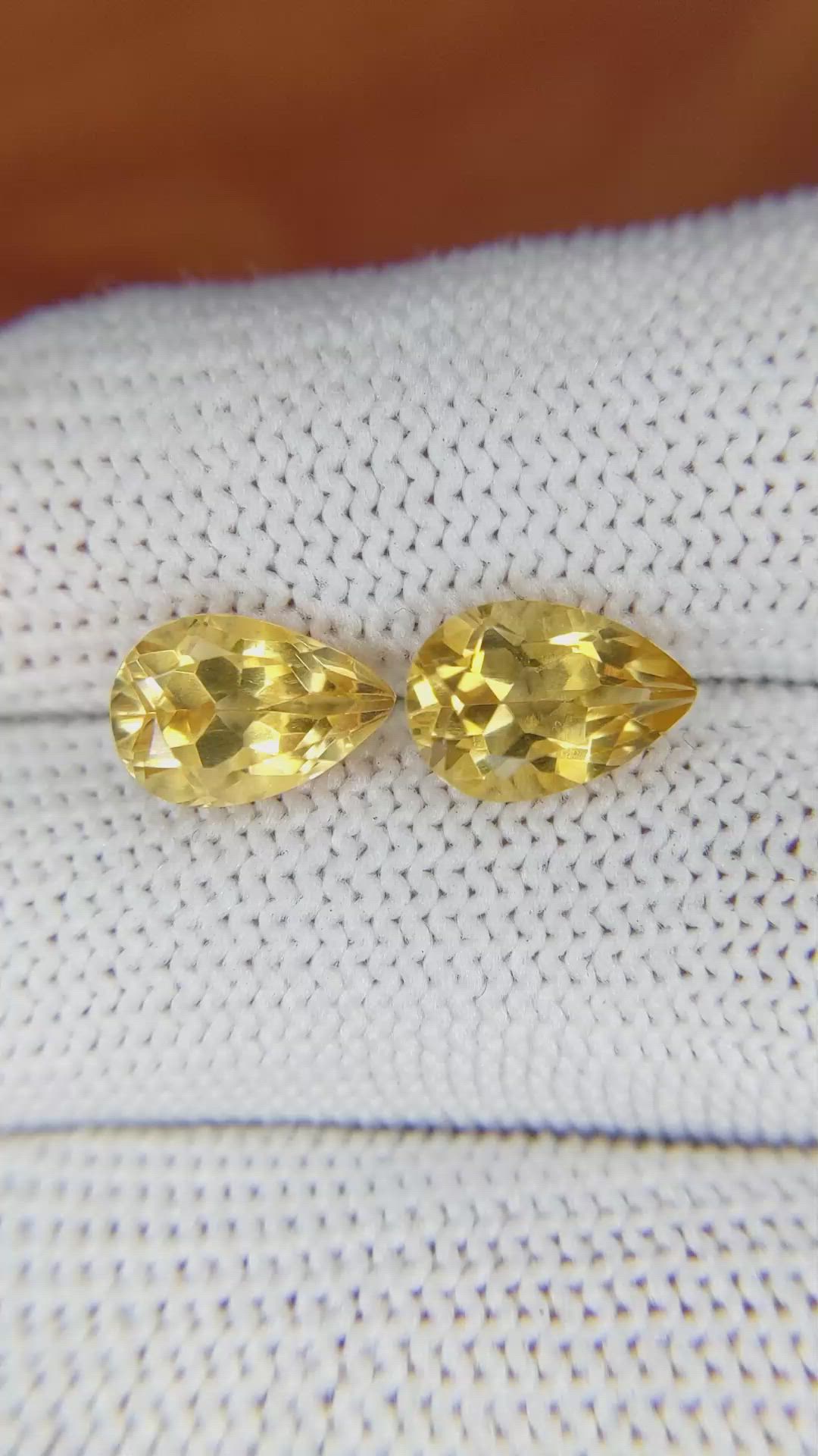 3.97&nbsp;Ct.Tw.Total Carat Weight Citrine Pair from Brazil Size Video