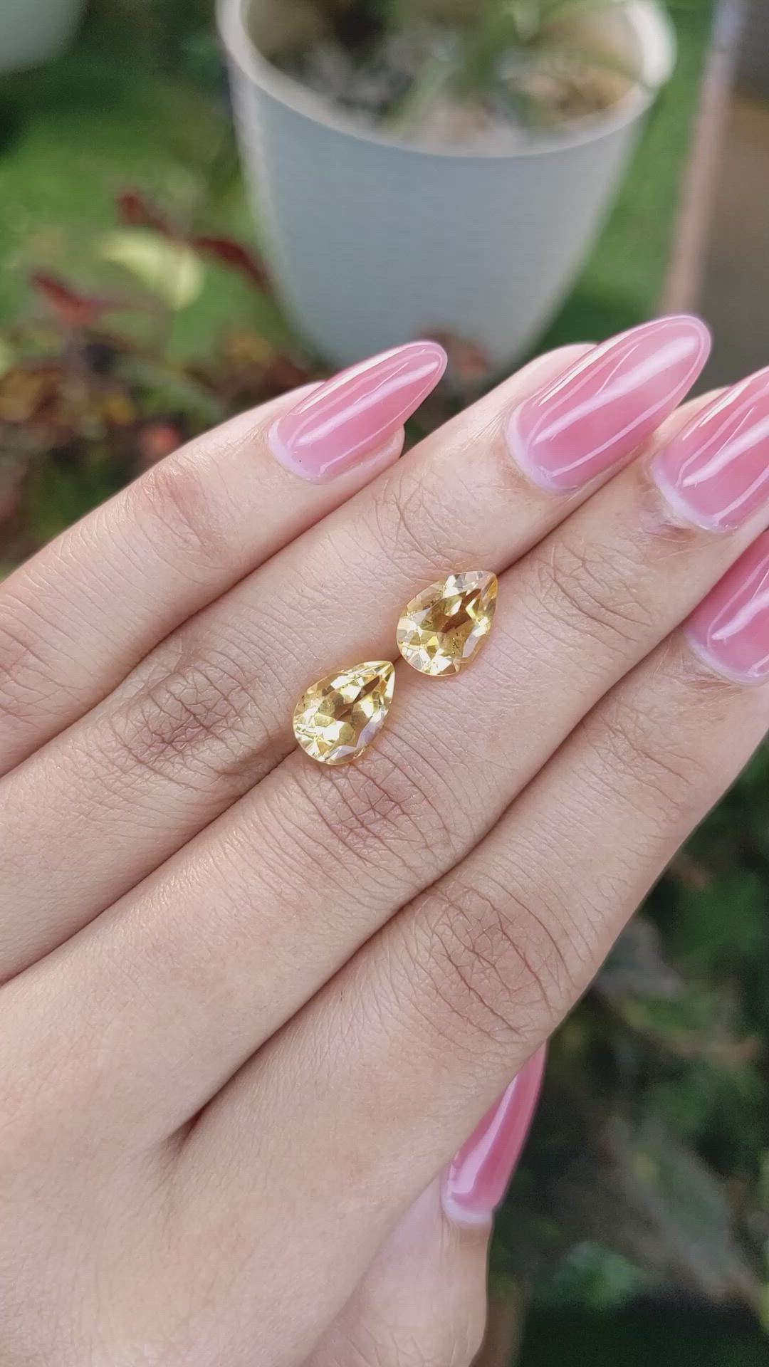 3.97&nbsp;Ct.Tw.Total Carat Weight Citrine Pair from Brazil Size Video