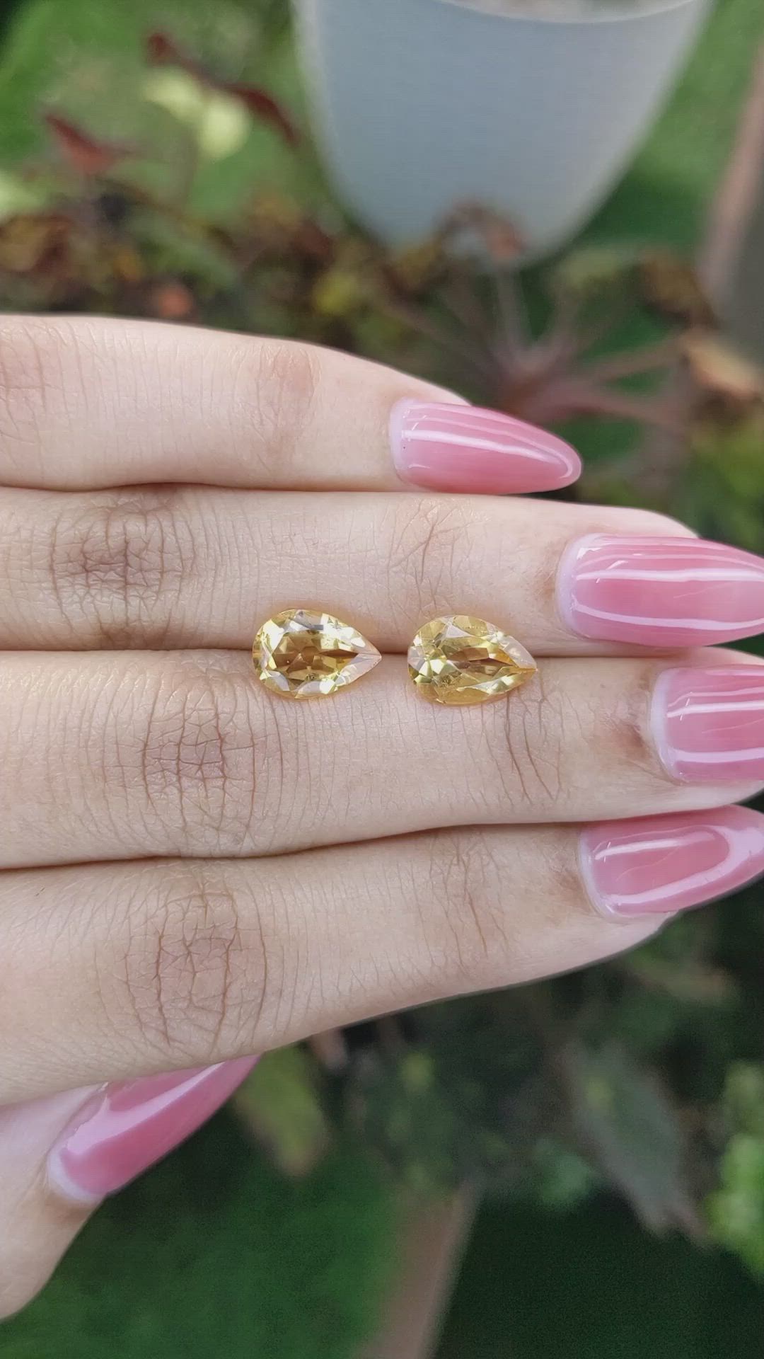 3.59&nbsp;Ct.Tw.Total Carat Weight Citrine Pair from Brazil Size Video