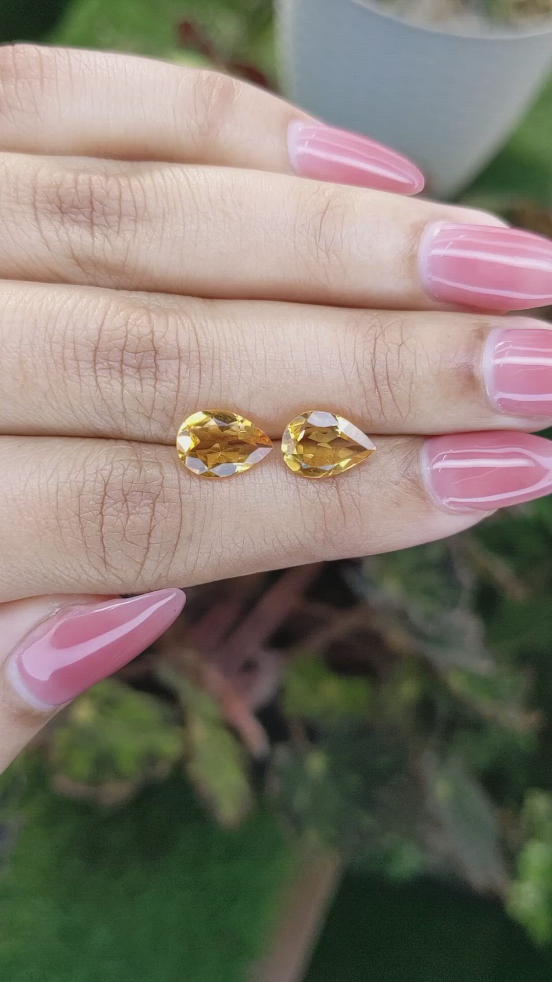 3.13&nbsp;Ct.Tw.Total Carat Weight Citrine Pair from Brazil Size Video