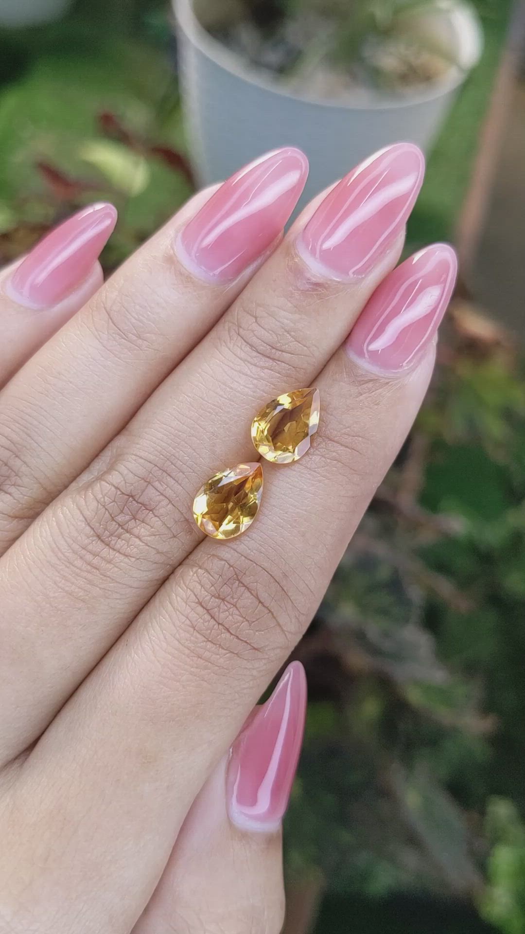 3.13&nbsp;Ct.Tw.Total Carat Weight Citrine Pair from Brazil Size Video