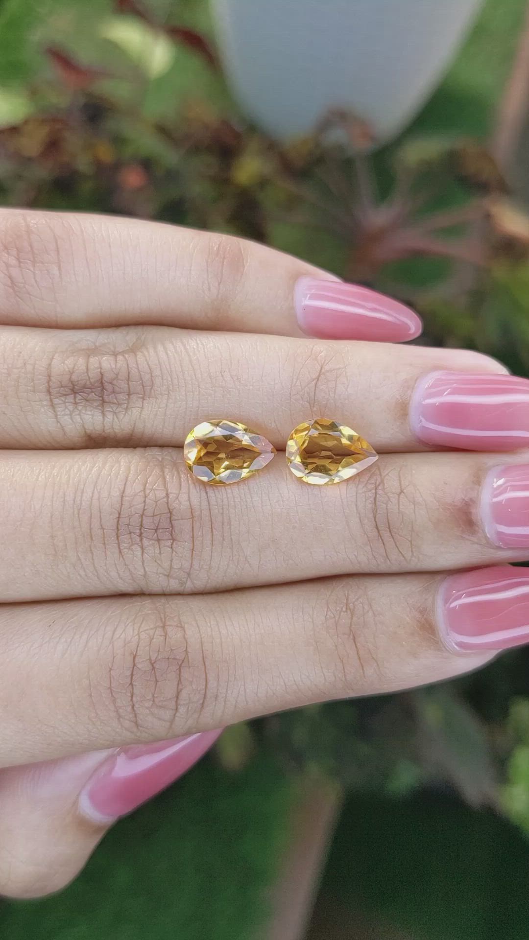 3.13&nbsp;Ct.Tw.Total Carat Weight Citrine Pair from Brazil Size Video