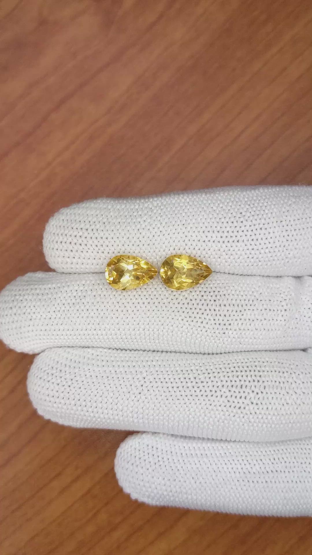 4.22&nbsp;Ct.Tw.Total Carat Weight Citrine Pair from Brazil Size Video