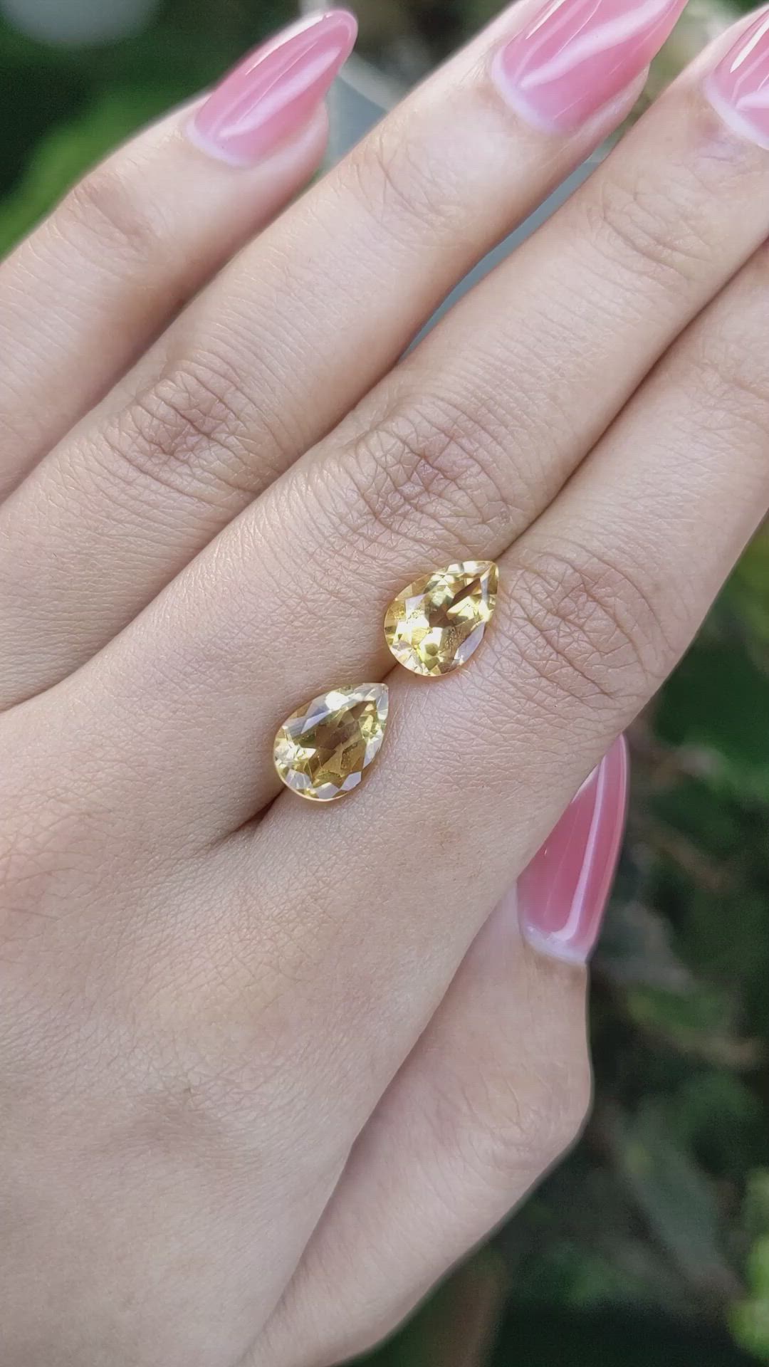 4.22&nbsp;Ct.Tw.Total Carat Weight Citrine Pair from Brazil Size Video