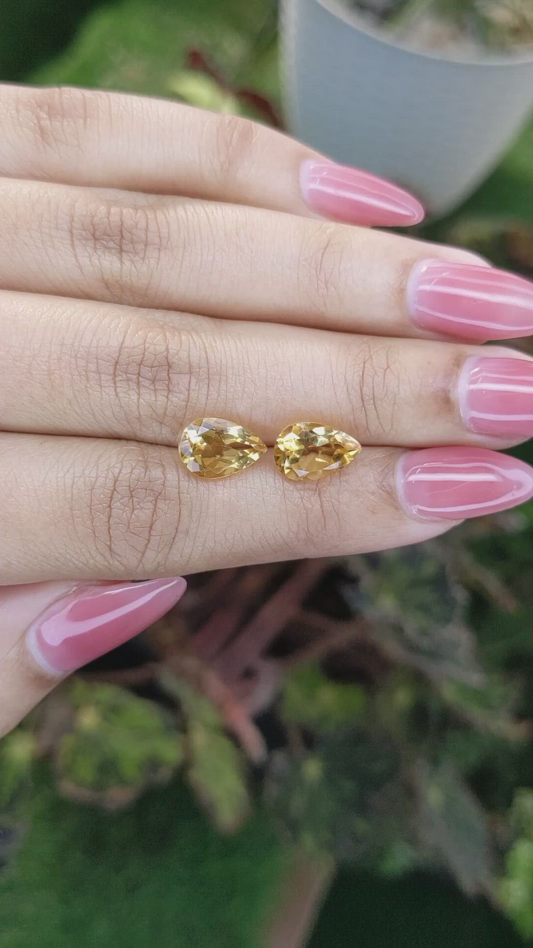 4.22&nbsp;Ct.Tw.Total Carat Weight Citrine Pair from Brazil Size Video