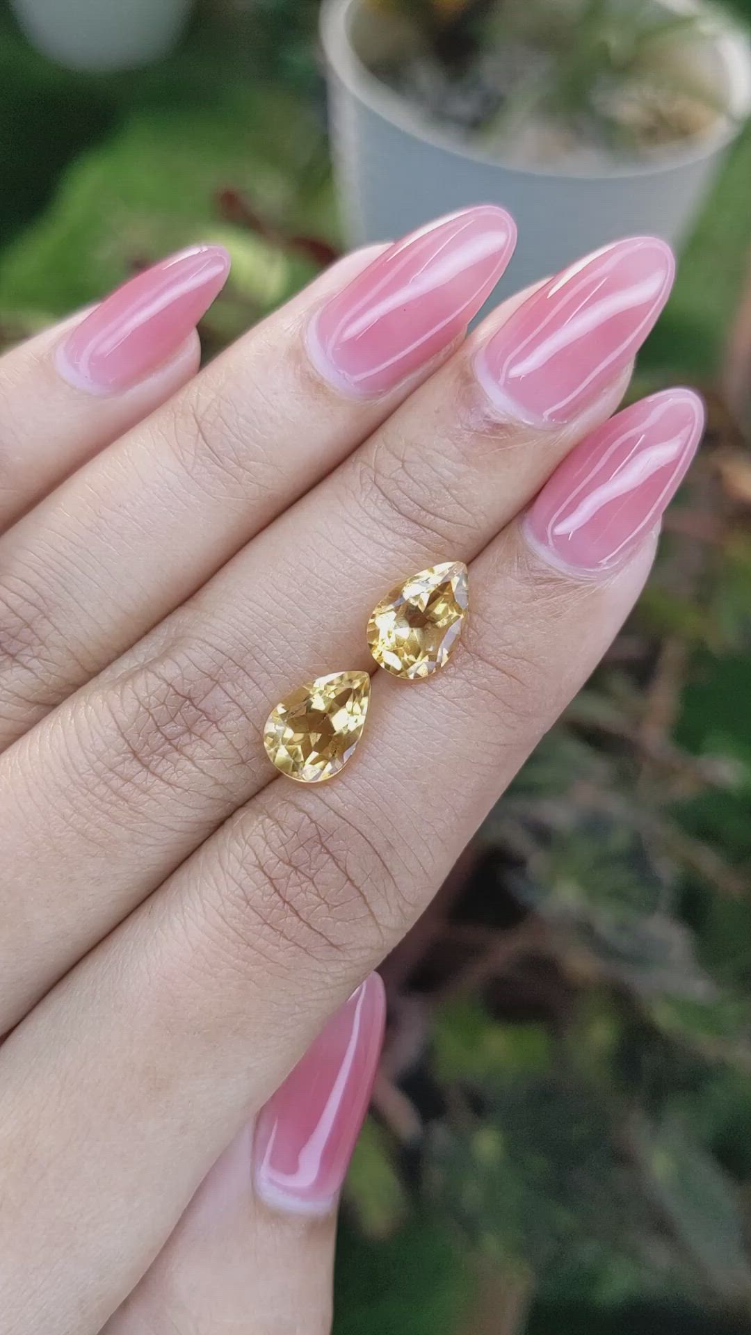 4.22&nbsp;Ct.Tw.Total Carat Weight Citrine Pair from Brazil Size Video