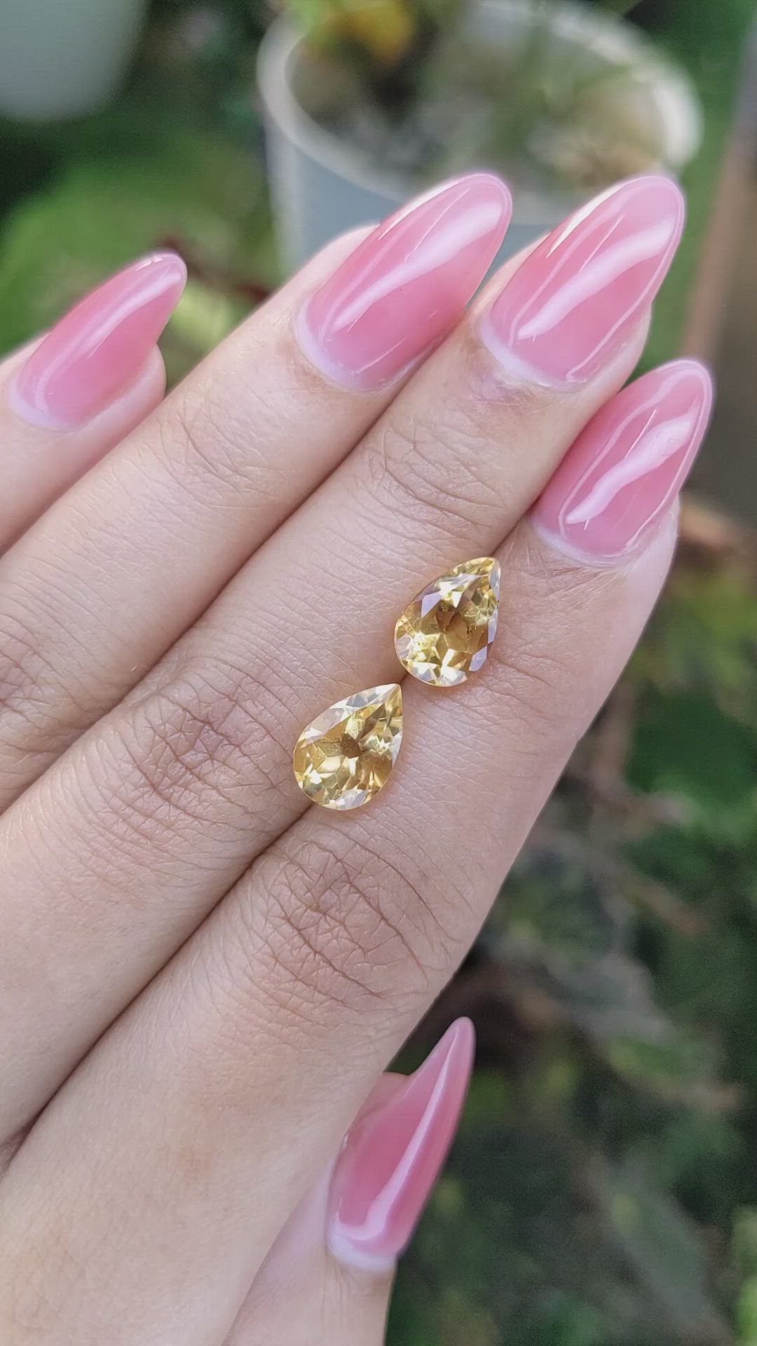 3.84&nbsp;Ct.Tw.Total Carat Weight Citrine Pair from Brazil Size Video