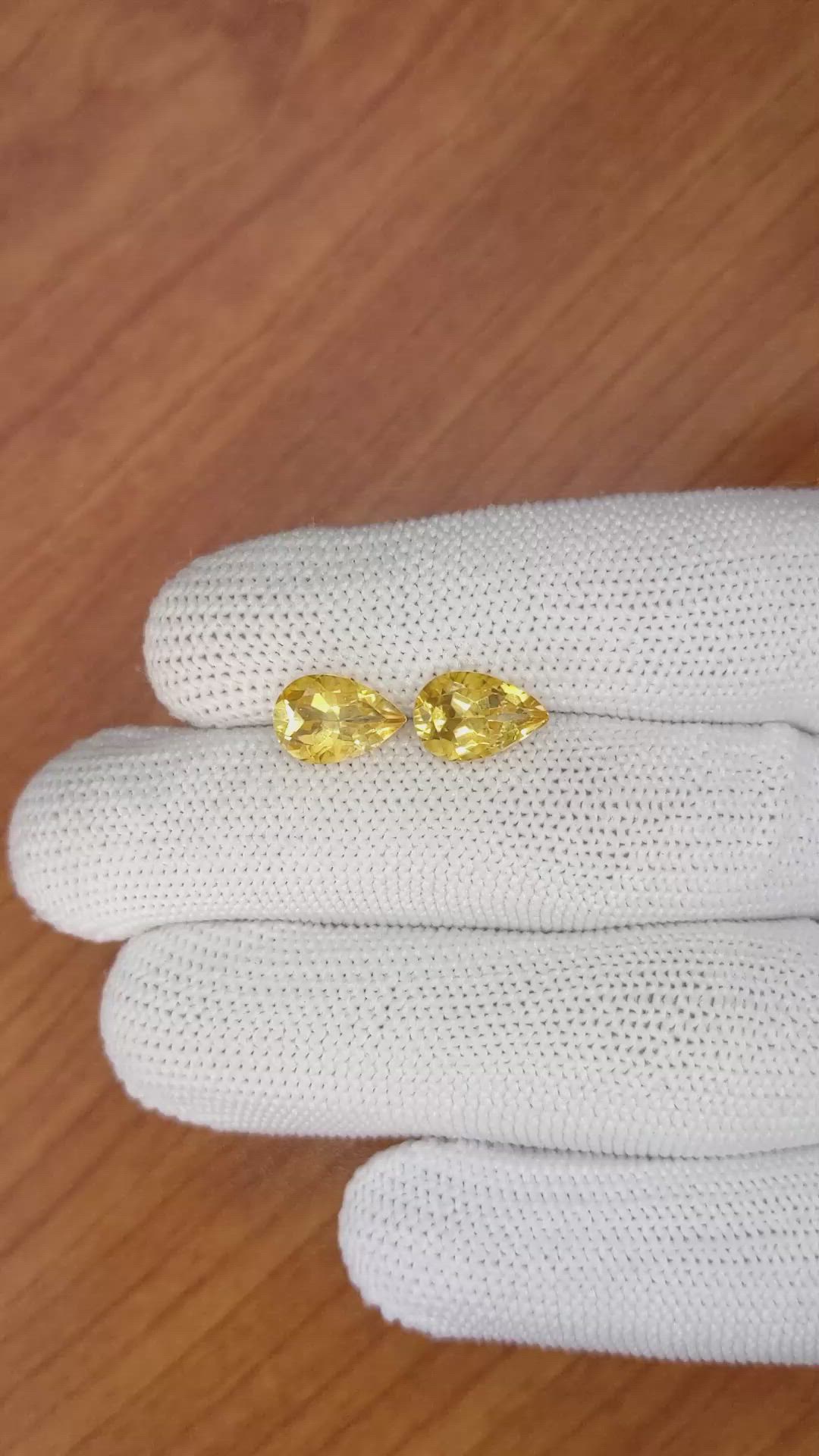 3.84&nbsp;Ct.Tw.Total Carat Weight Citrine Pair from Brazil Size Video