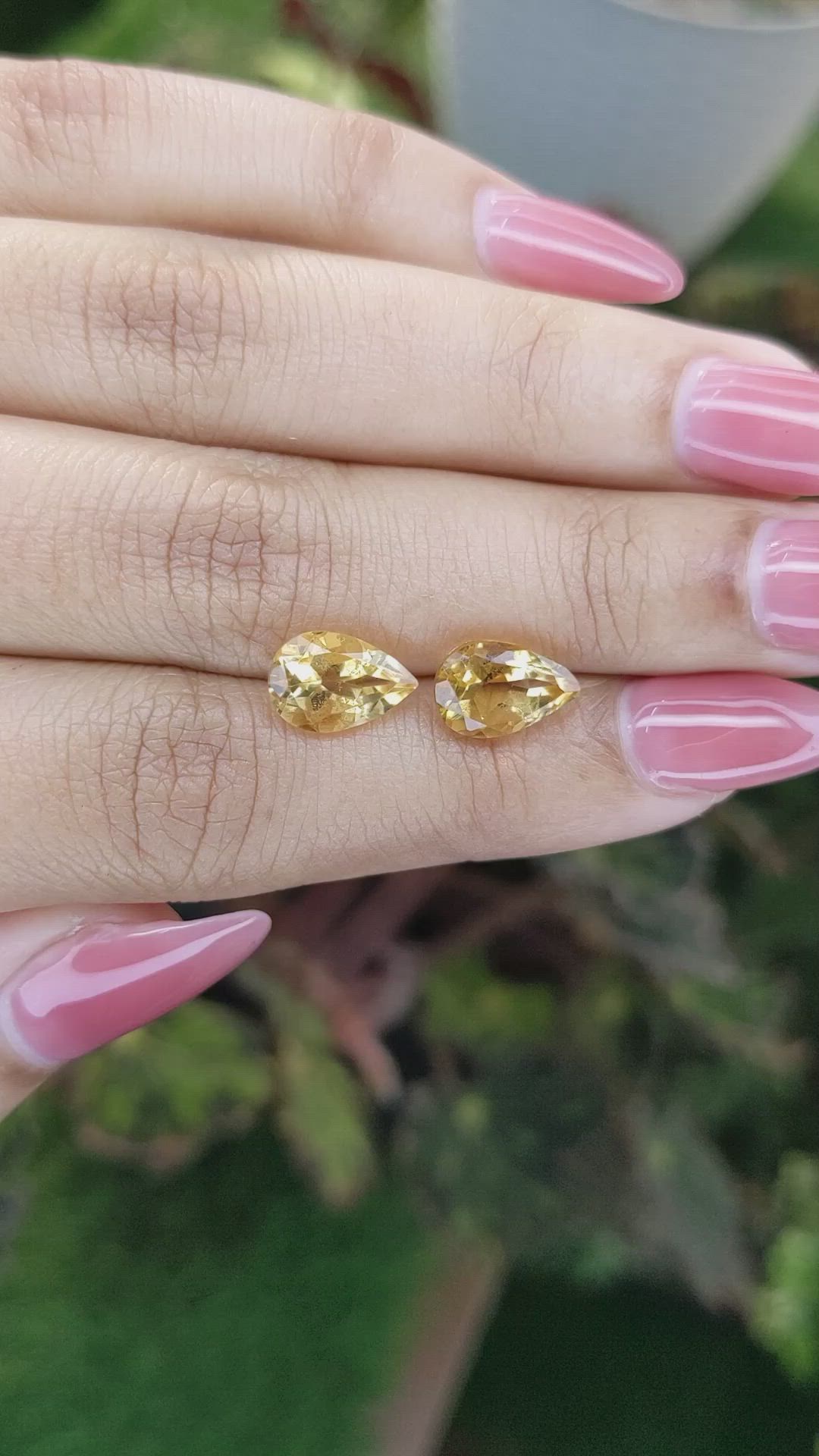 3.84&nbsp;Ct.Tw.Total Carat Weight Citrine Pair from Brazil Size Video