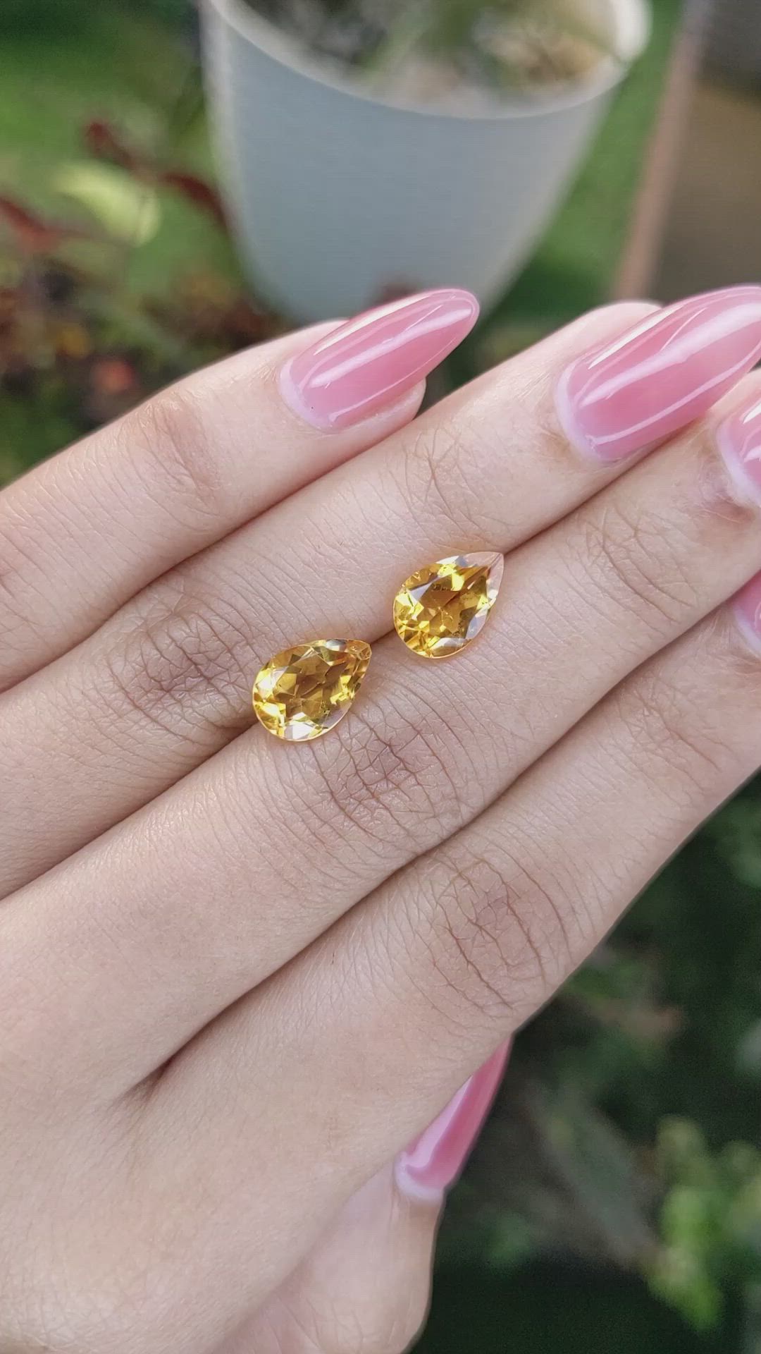 3.51&nbsp;Ct.Tw.Total Carat Weight Citrine Pair from Brazil Size Video