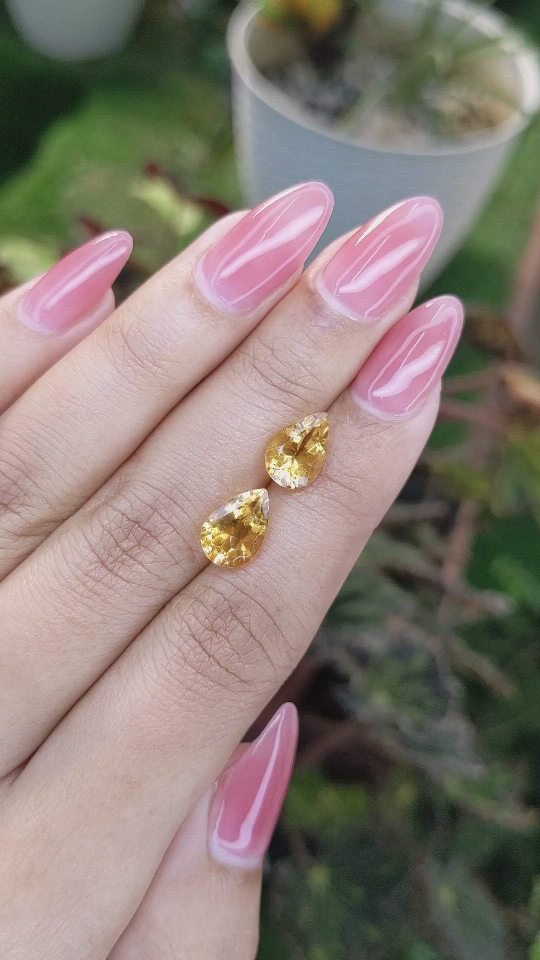 3.80&nbsp;Ct.Tw.Total Carat Weight Citrine Pair from Brazil Size Video