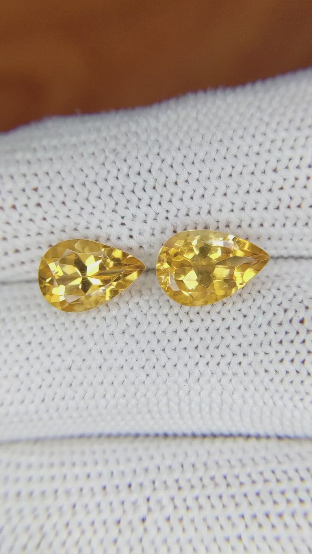 3.80&nbsp;Ct.Tw.Total Carat Weight Citrine Pair from Brazil Size Video