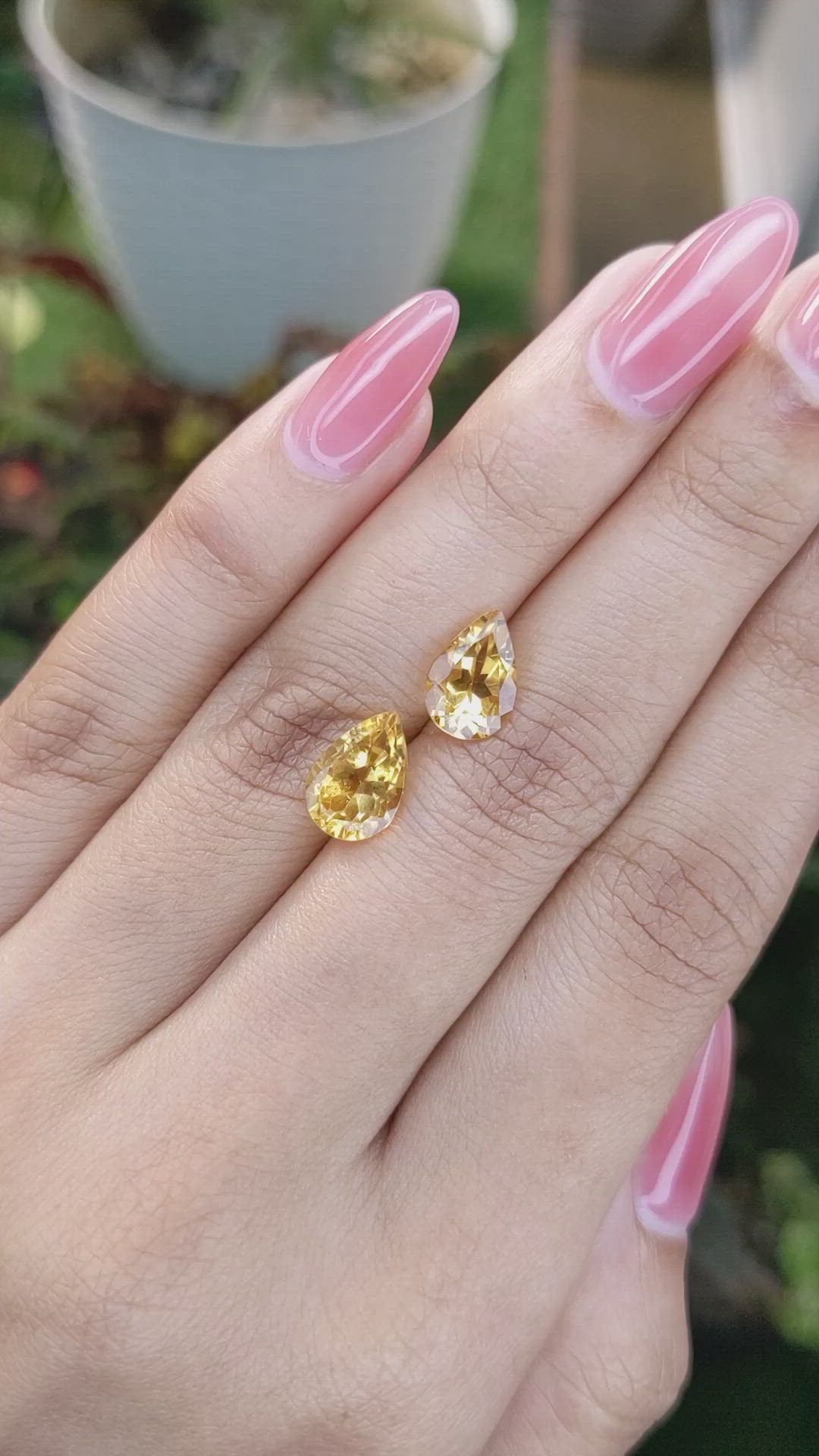 3.80&nbsp;Ct.Tw.Total Carat Weight Citrine Pair from Brazil Size Video