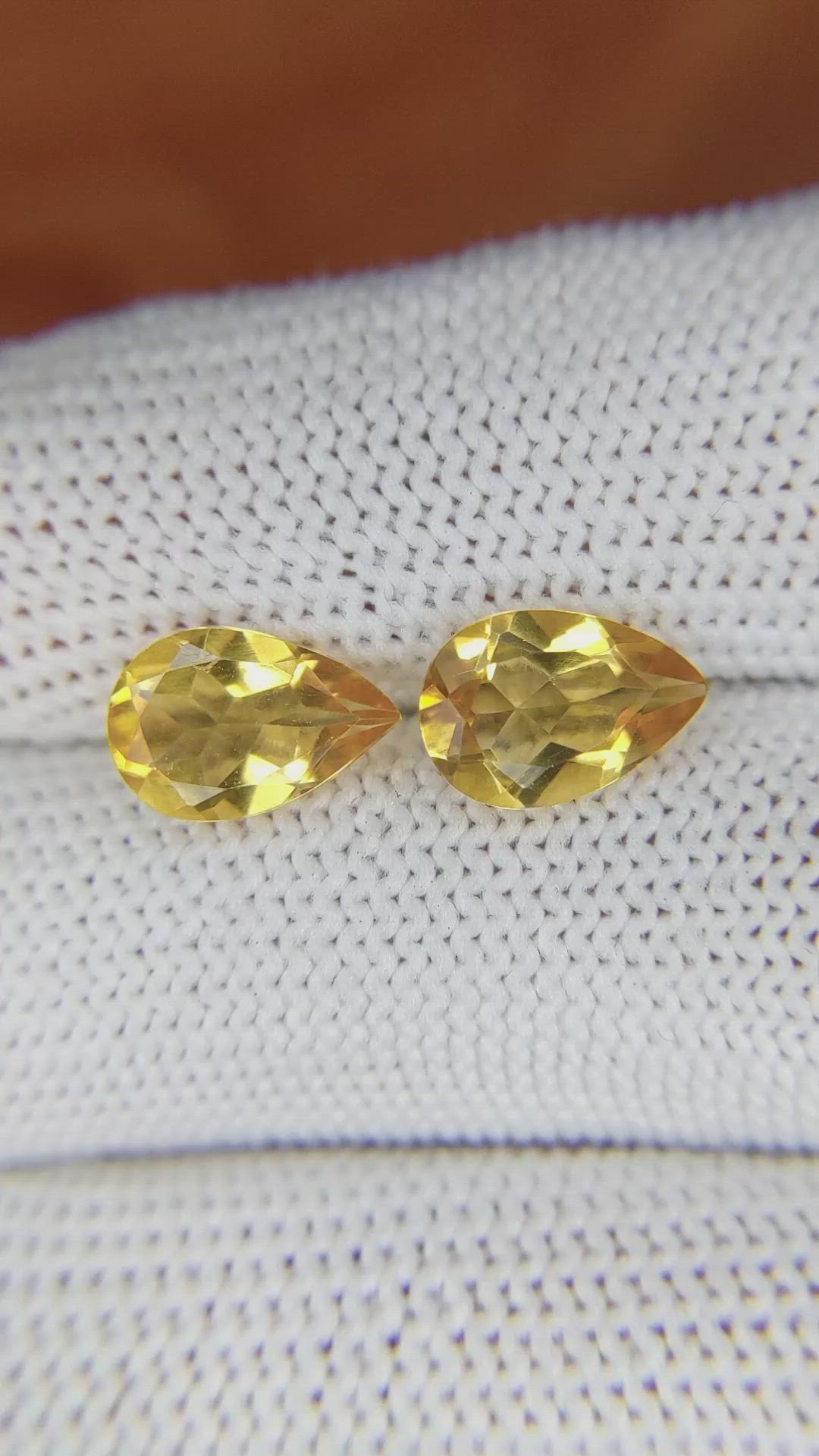 3.34&nbsp;Ct.Tw.Total Carat Weight Citrine Pair from Brazil Size Video
