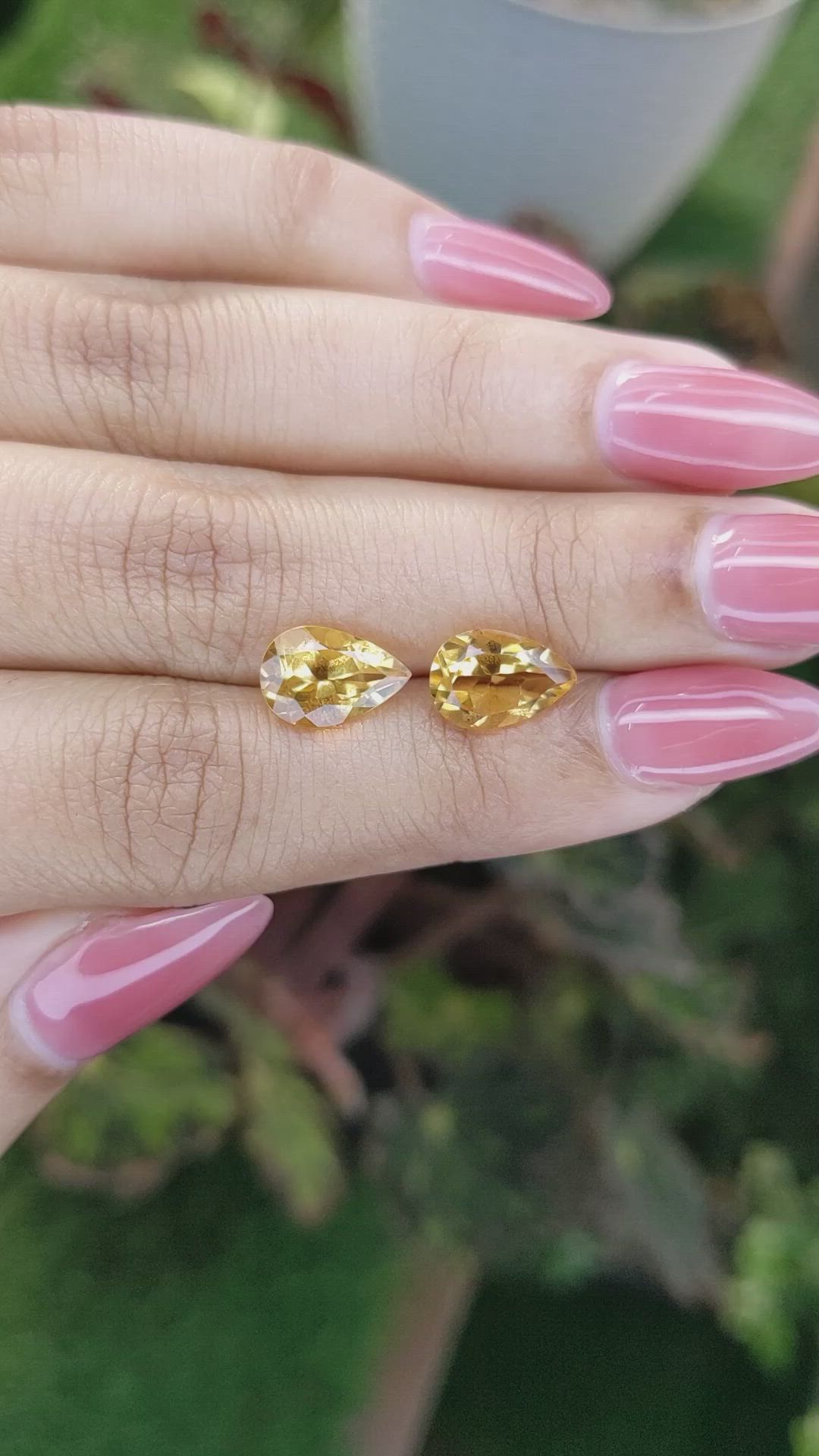 4.12&nbsp;Ct.Tw.Total Carat Weight Citrine Pair from Brazil Size Video