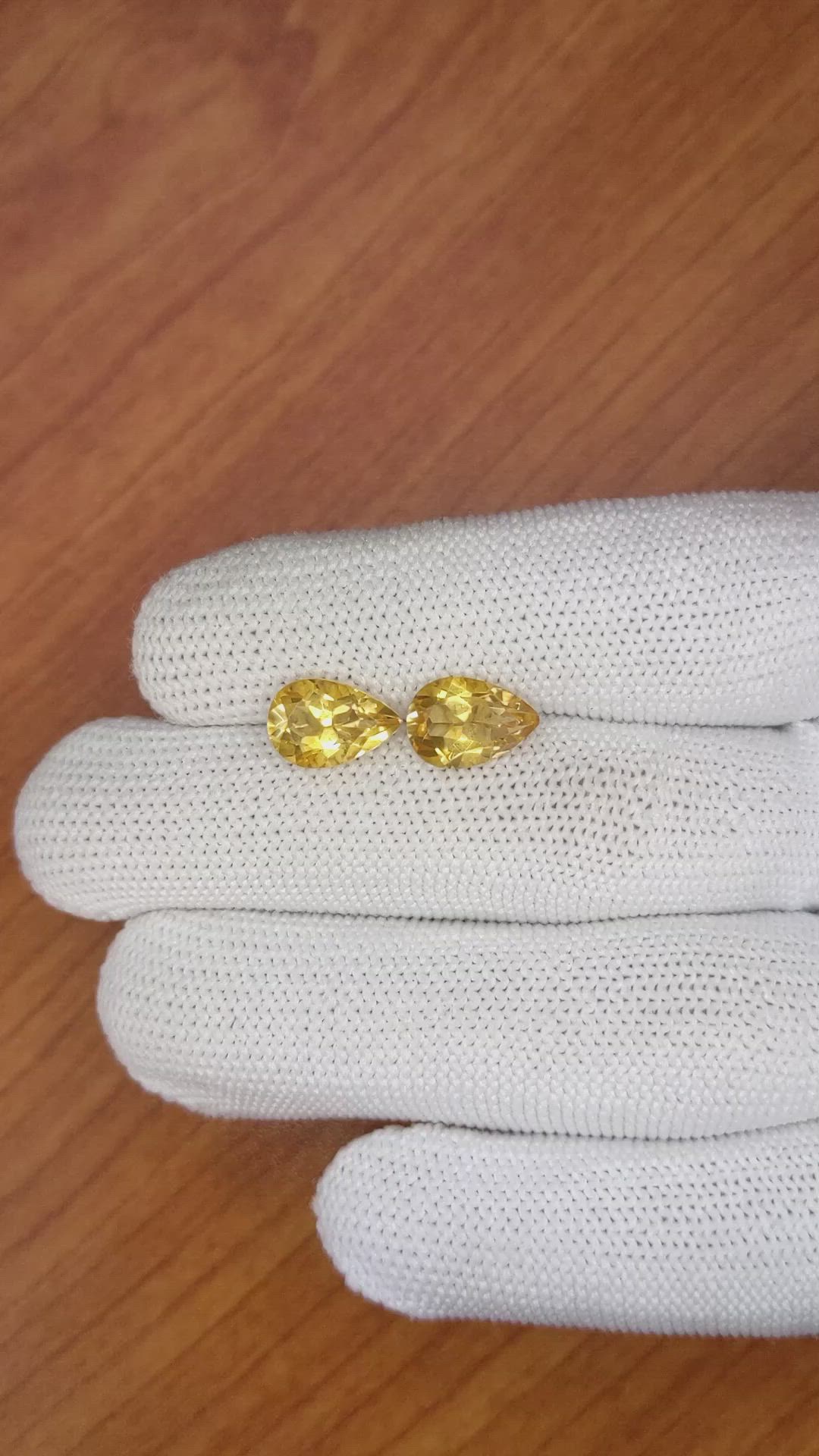 4.12&nbsp;Ct.Tw.Total Carat Weight Citrine Pair from Brazil Size Video