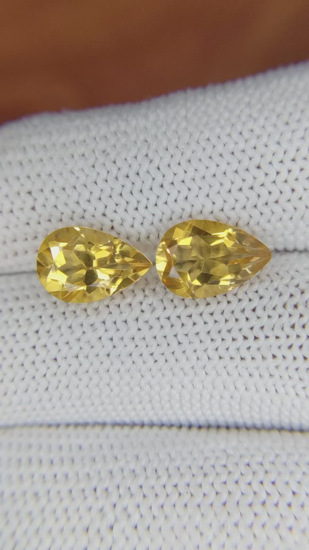 4.12&nbsp;Ct.Tw.Total Carat Weight Citrine Pair from Brazil Size Video