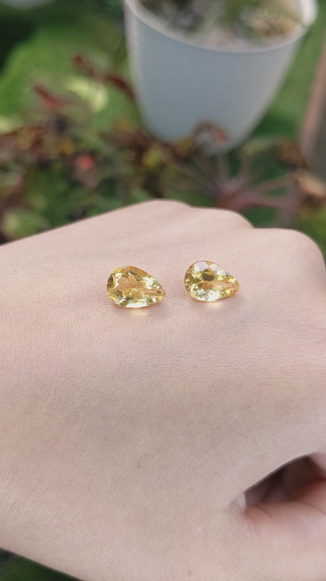 4.12&nbsp;Ct.Tw.Total Carat Weight Citrine Pair from Brazil Size Video