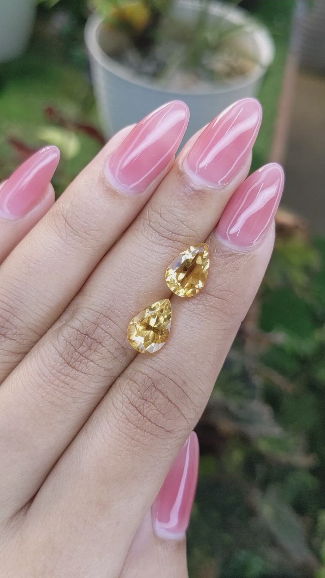 4.12&nbsp;Ct.Tw.Total Carat Weight Citrine Pair from Brazil Size Video