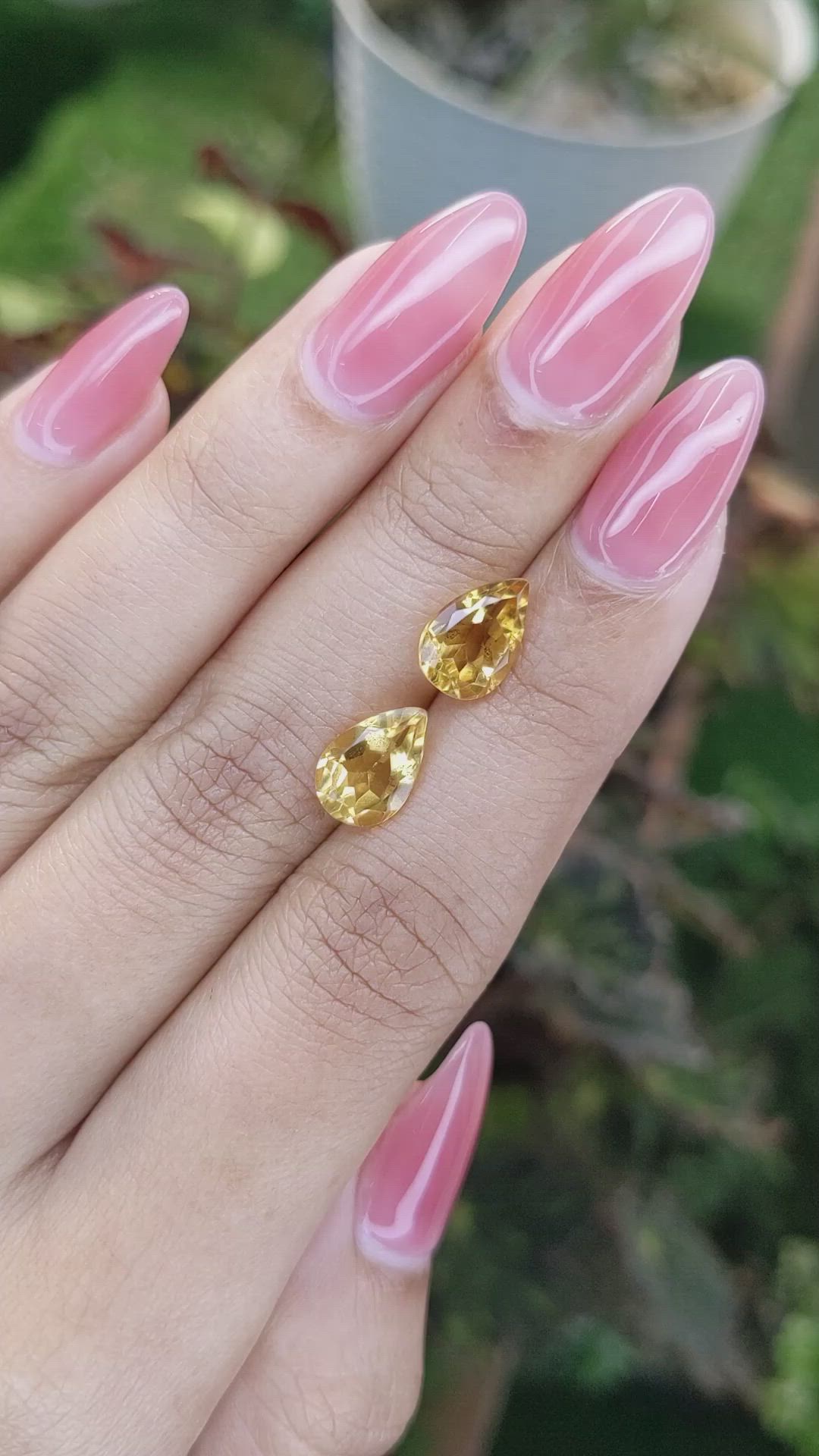 3.57&nbsp;Ct.Tw.Total Carat Weight Citrine Pair from Brazil Size Video