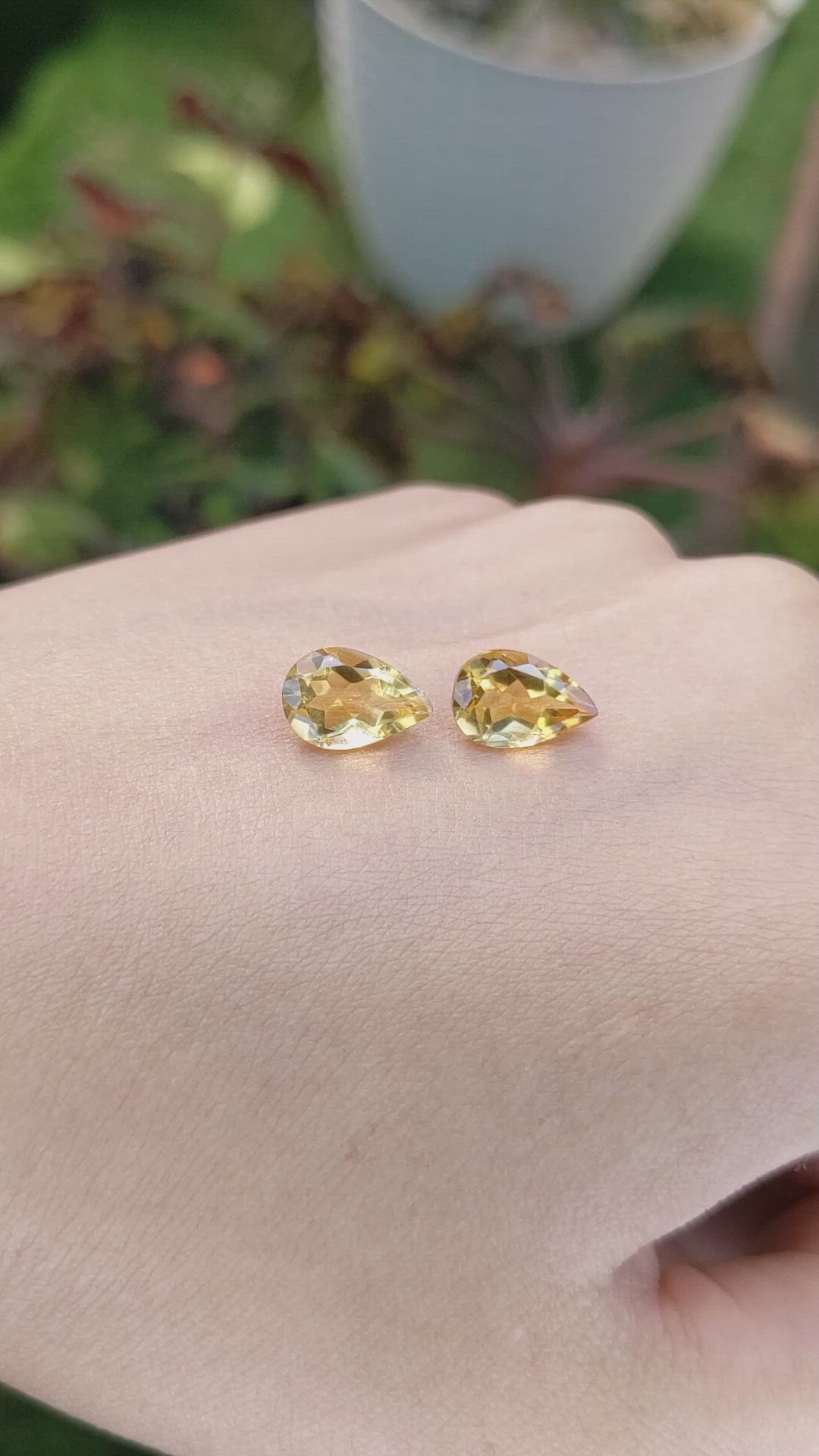 3.57&nbsp;Ct.Tw.Total Carat Weight Citrine Pair from Brazil Size Video