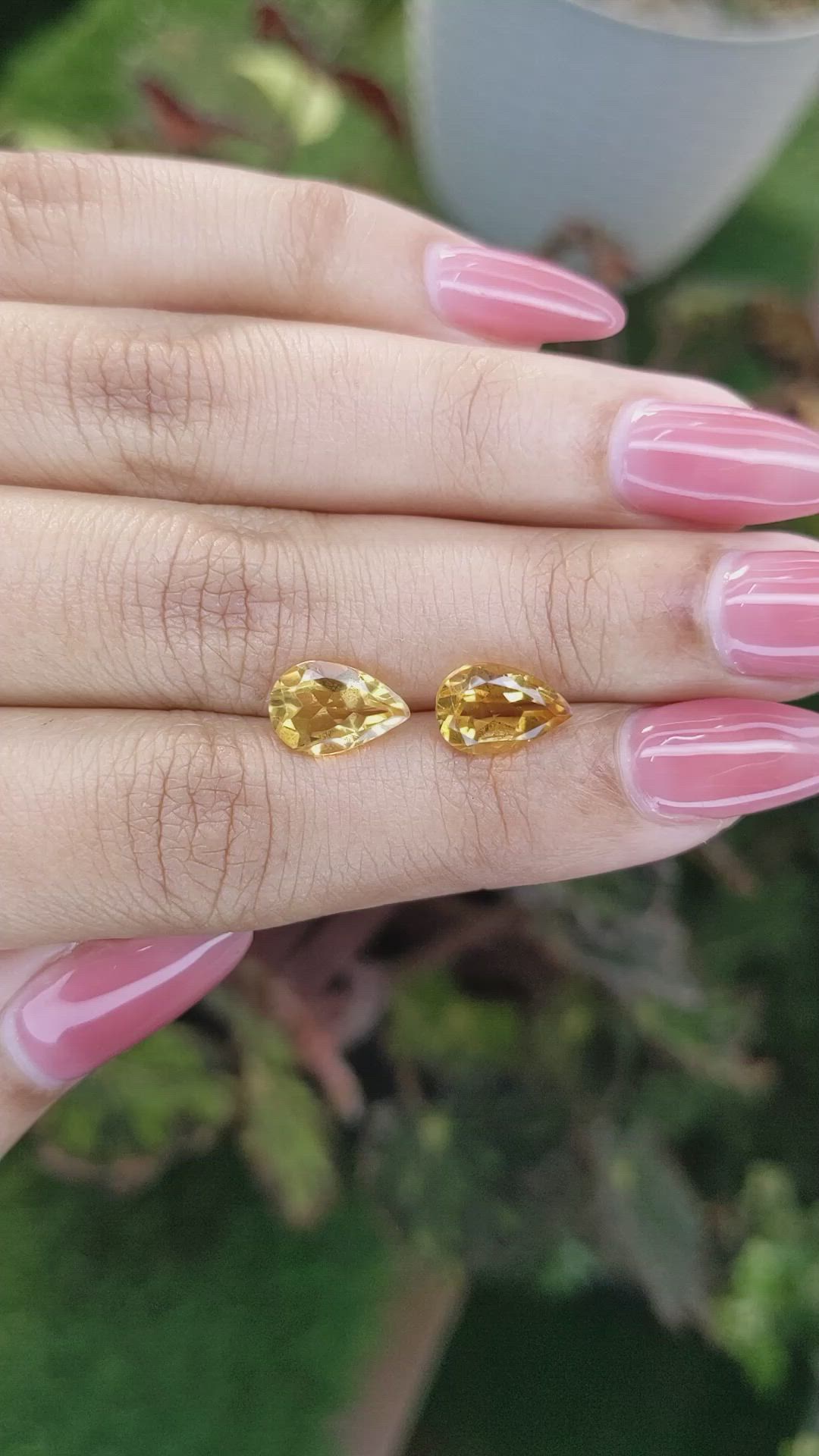 3.57&nbsp;Ct.Tw.Total Carat Weight Citrine Pair from Brazil Size Video