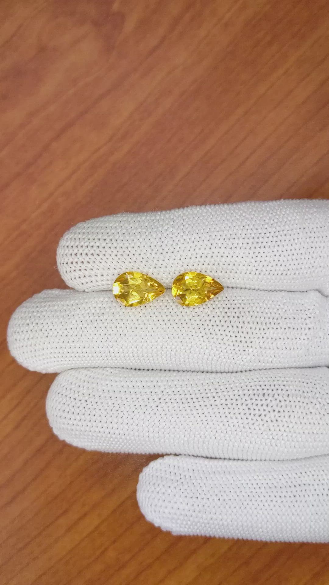 3.57&nbsp;Ct.Tw.Total Carat Weight Citrine Pair from Brazil Size Video