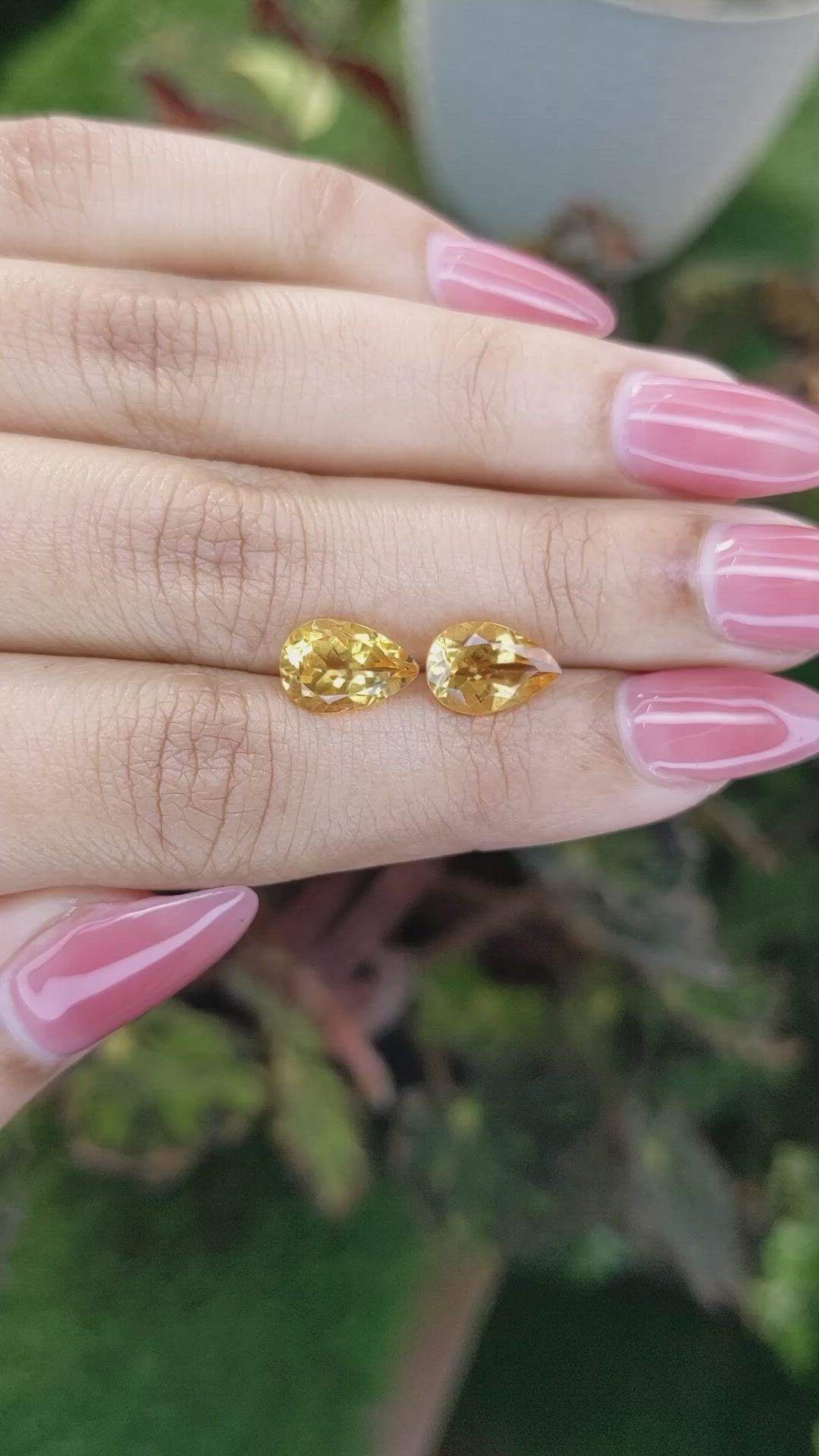 3.50 Ct.Tw.Total Carat Weight Citrine Pair from Brazil Size Video