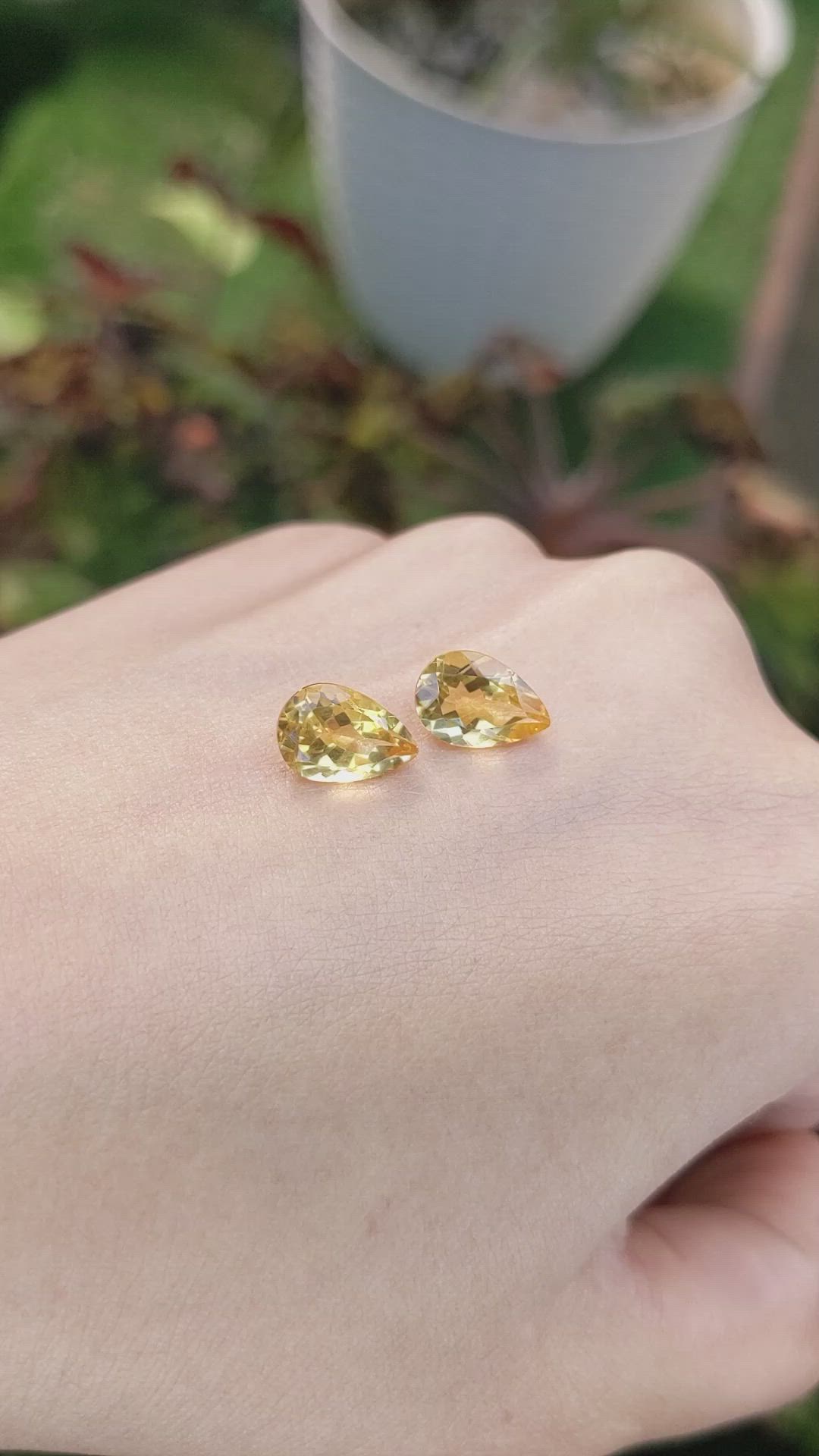 3.50 Ct.Tw.Total Carat Weight Citrine Pair from Brazil Size Video