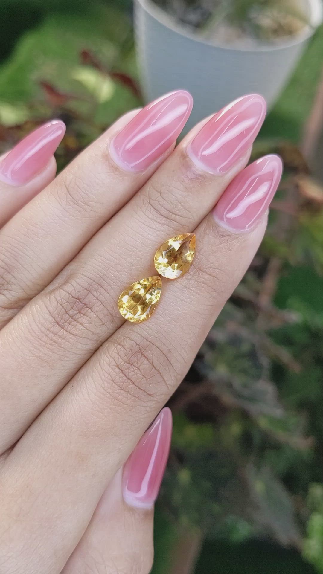 3.50 Ct.Tw.Total Carat Weight Citrine Pair from Brazil Size Video