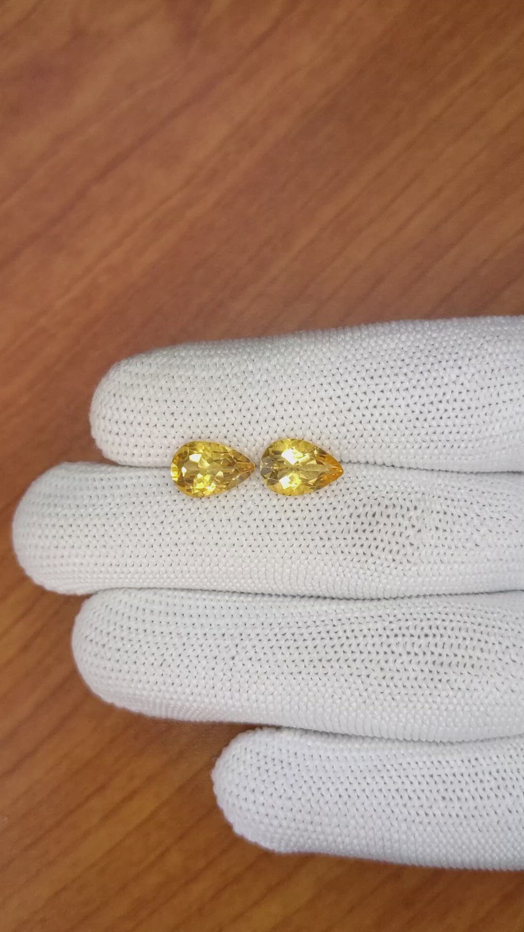 3.50 Ct.Tw.Total Carat Weight Citrine Pair from Brazil Size Video