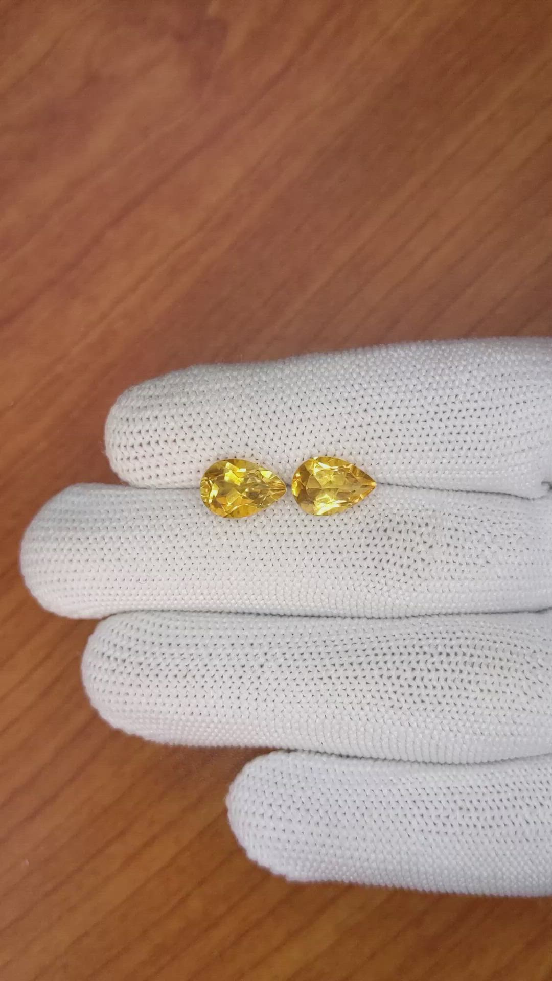 4.26&nbsp;Ct.Tw.Total Carat Weight Citrine Pair from Brazil Size Video