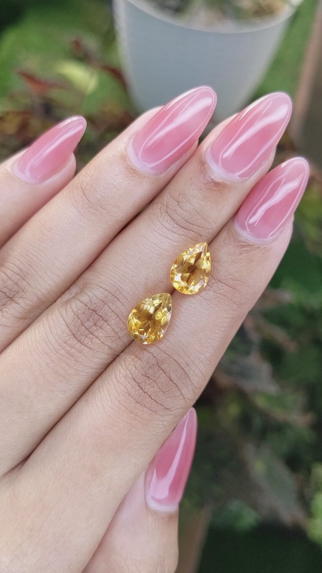 4.26&nbsp;Ct.Tw.Total Carat Weight Citrine Pair from Brazil Size Video