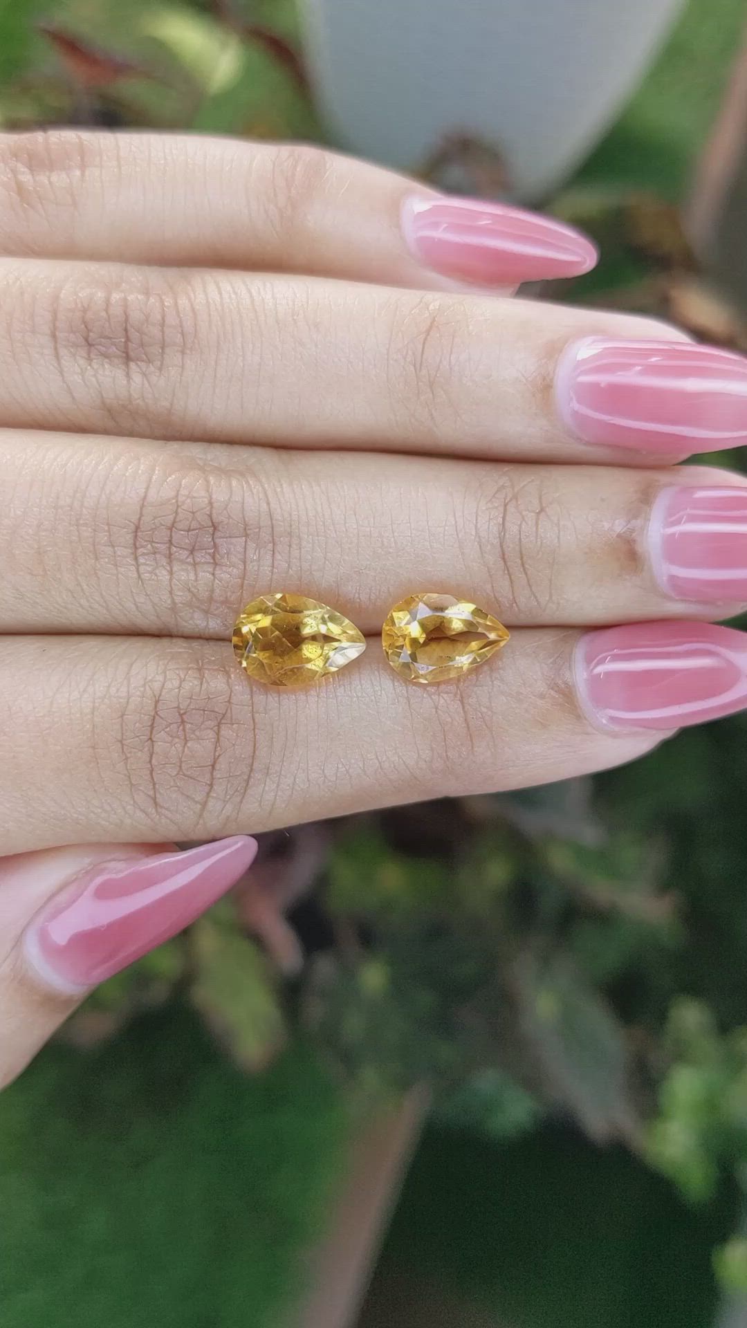 4.26&nbsp;Ct.Tw.Total Carat Weight Citrine Pair from Brazil Size Video