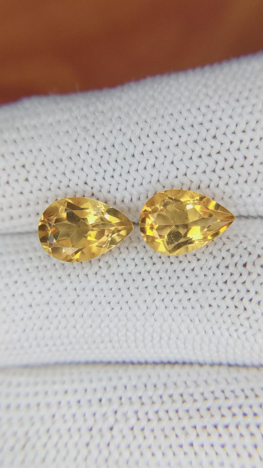 4.26&nbsp;Ct.Tw.Total Carat Weight Citrine Pair from Brazil Size Video