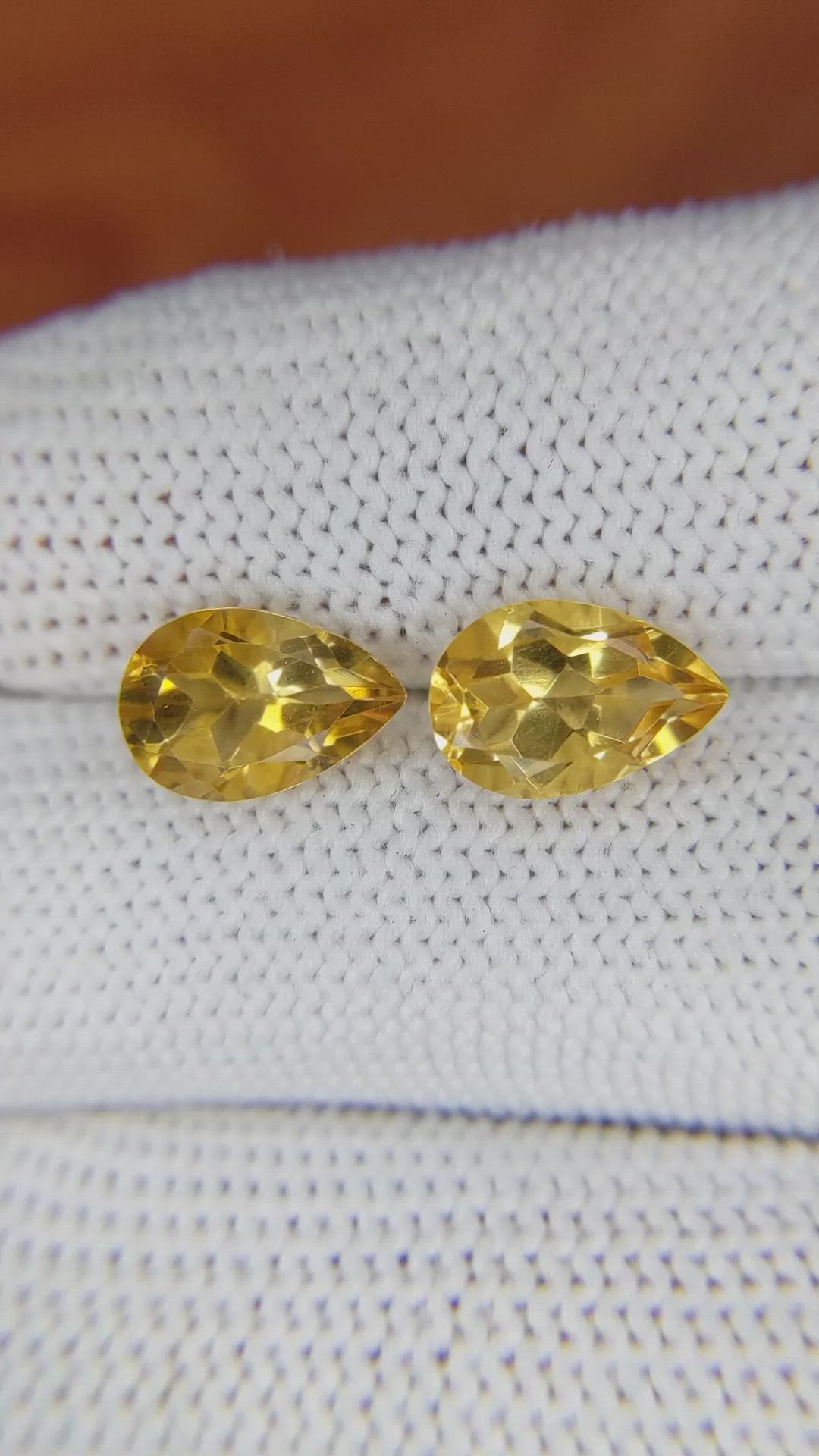 3.76&nbsp;Ct.Tw.Total Carat Weight Citrine Pair from Brazil Size Video