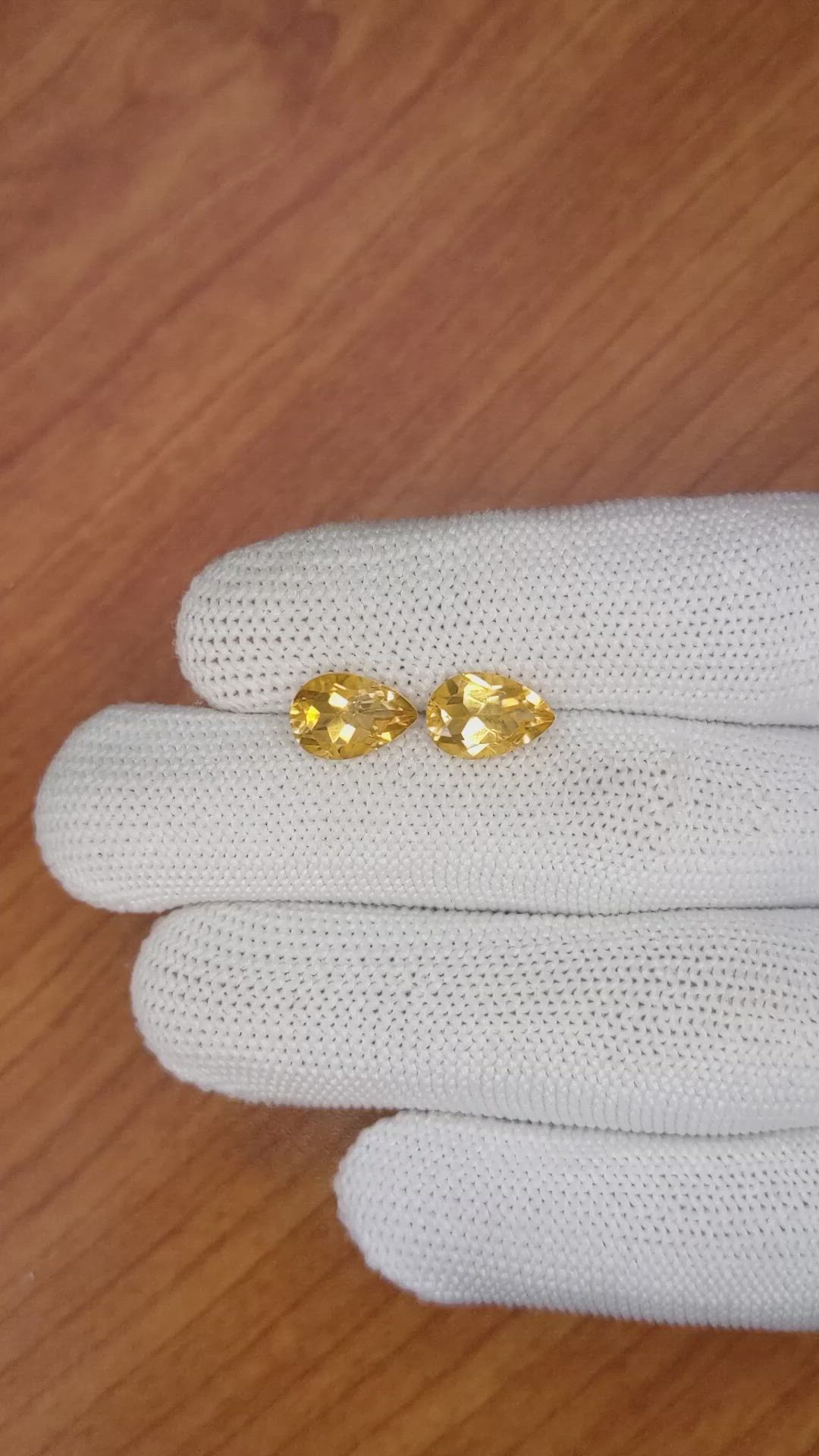 3.76&nbsp;Ct.Tw.Total Carat Weight Citrine Pair from Brazil Size Video