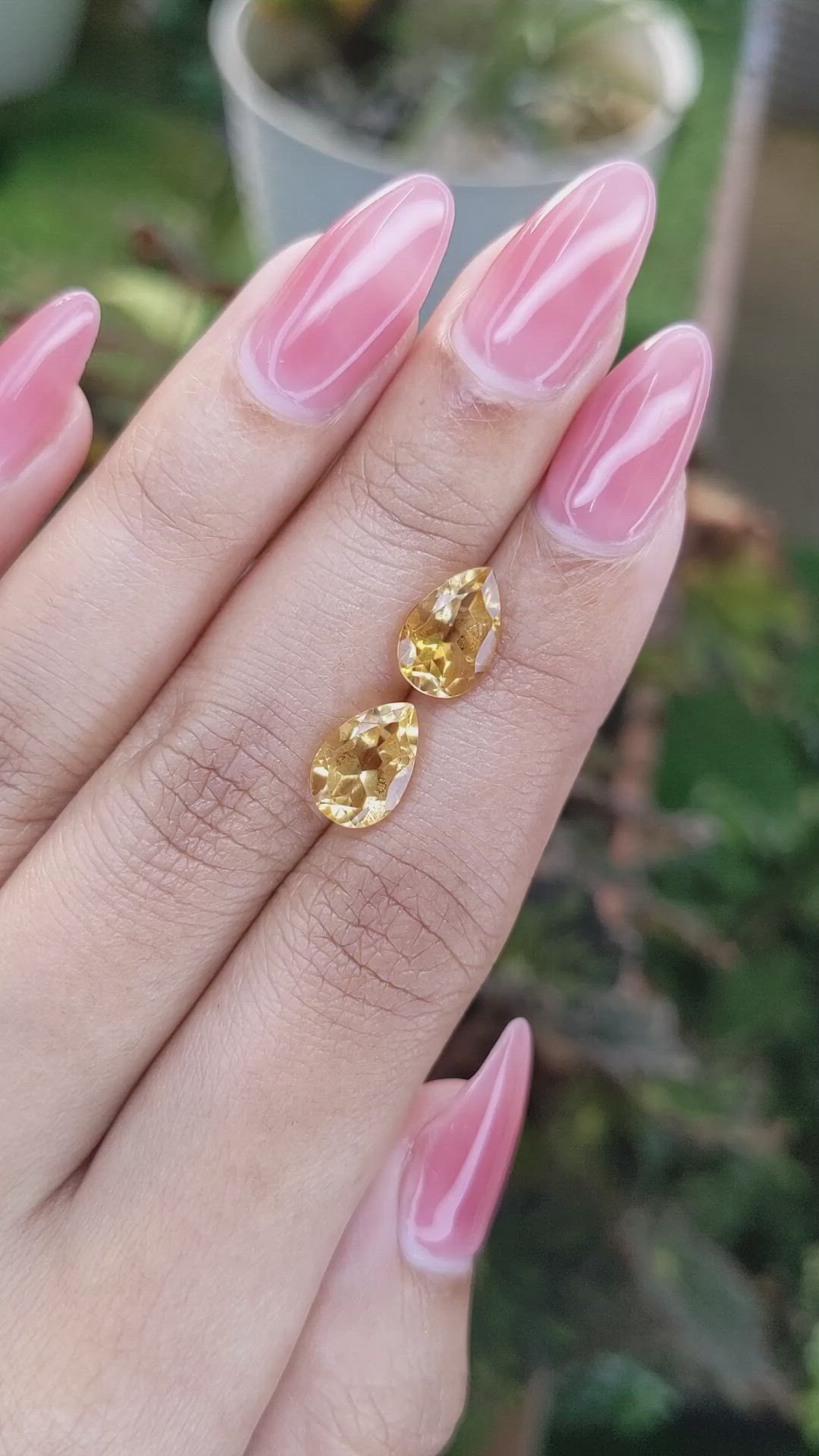 3.76&nbsp;Ct.Tw.Total Carat Weight Citrine Pair from Brazil Size Video