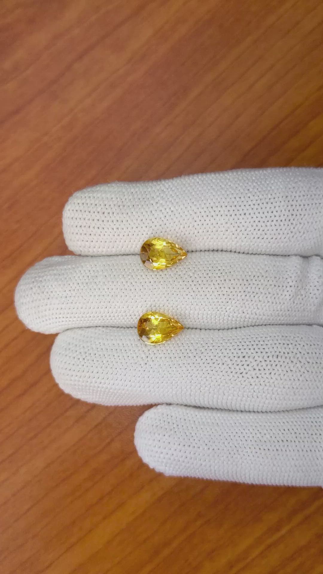 3.79&nbsp;Ct.Tw.Total Carat Weight Citrine Pair from Brazil Size Video