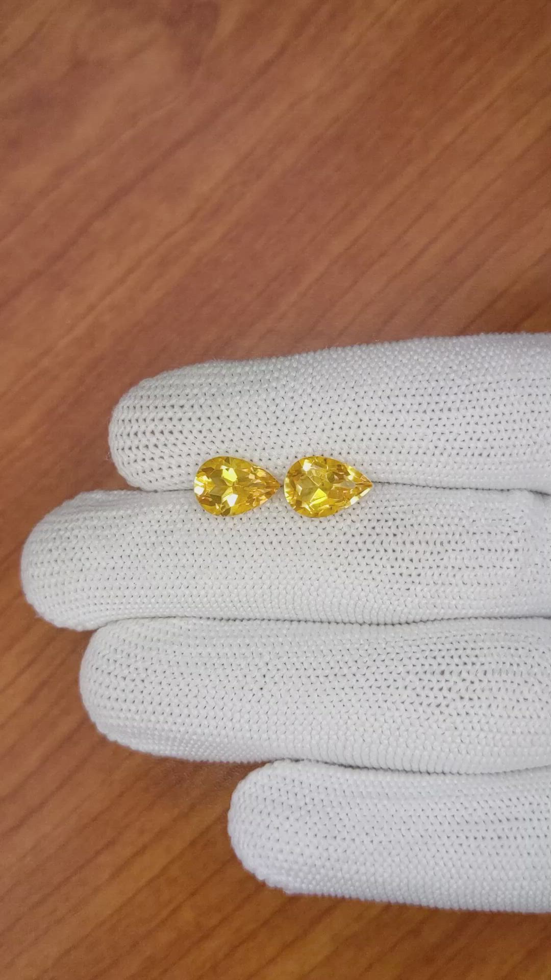 4.00&nbsp;Ct.Tw.Total Carat Weight Citrine Pair from Brazil Size Video