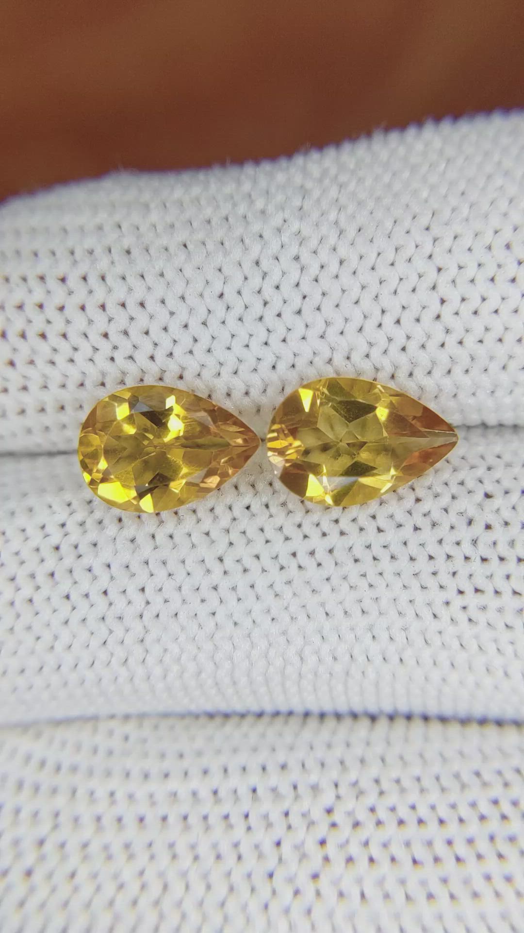 3.46&nbsp;Ct.Tw.Total Carat Weight Citrine Pair from Brazil Size Video