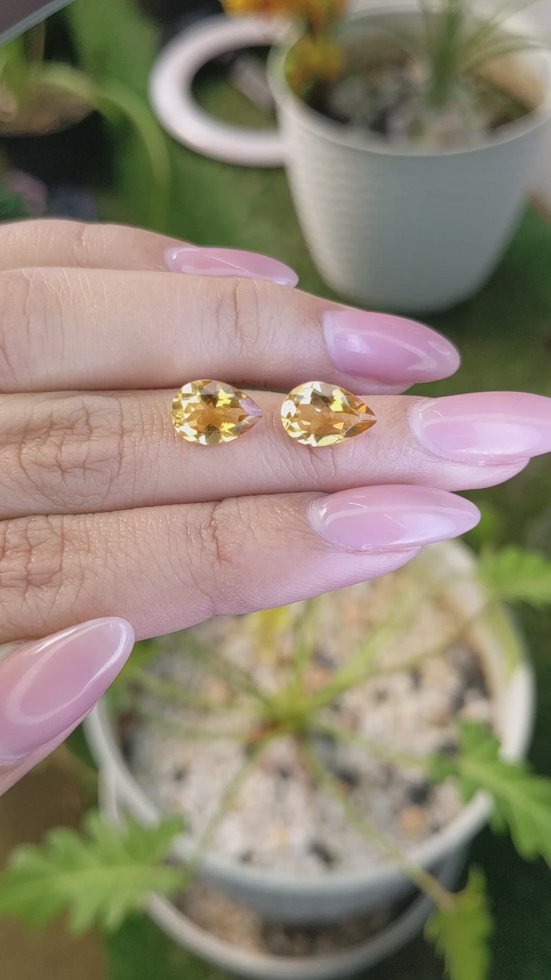 3.46&nbsp;Ct.Tw.Total Carat Weight Citrine Pair from Brazil Size Video