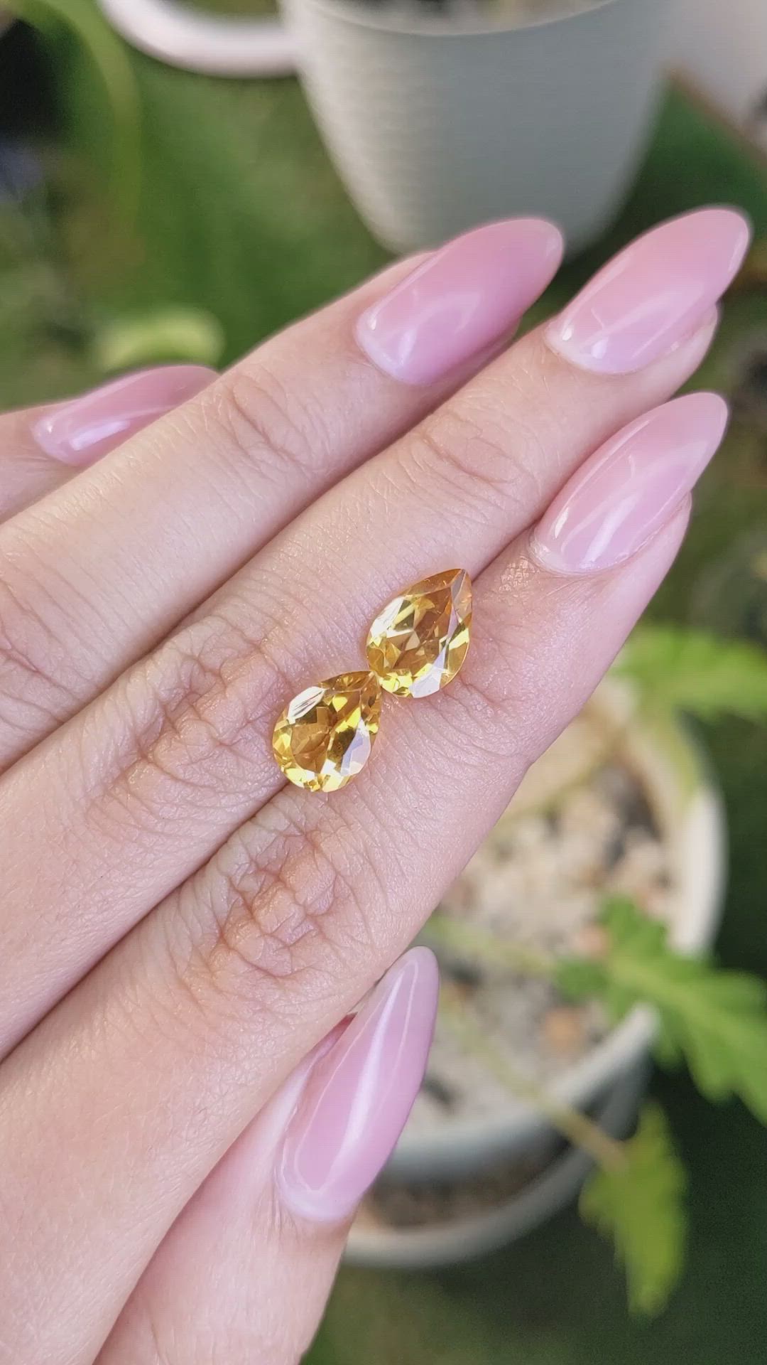 3.46&nbsp;Ct.Tw.Total Carat Weight Citrine Pair from Brazil Size Video