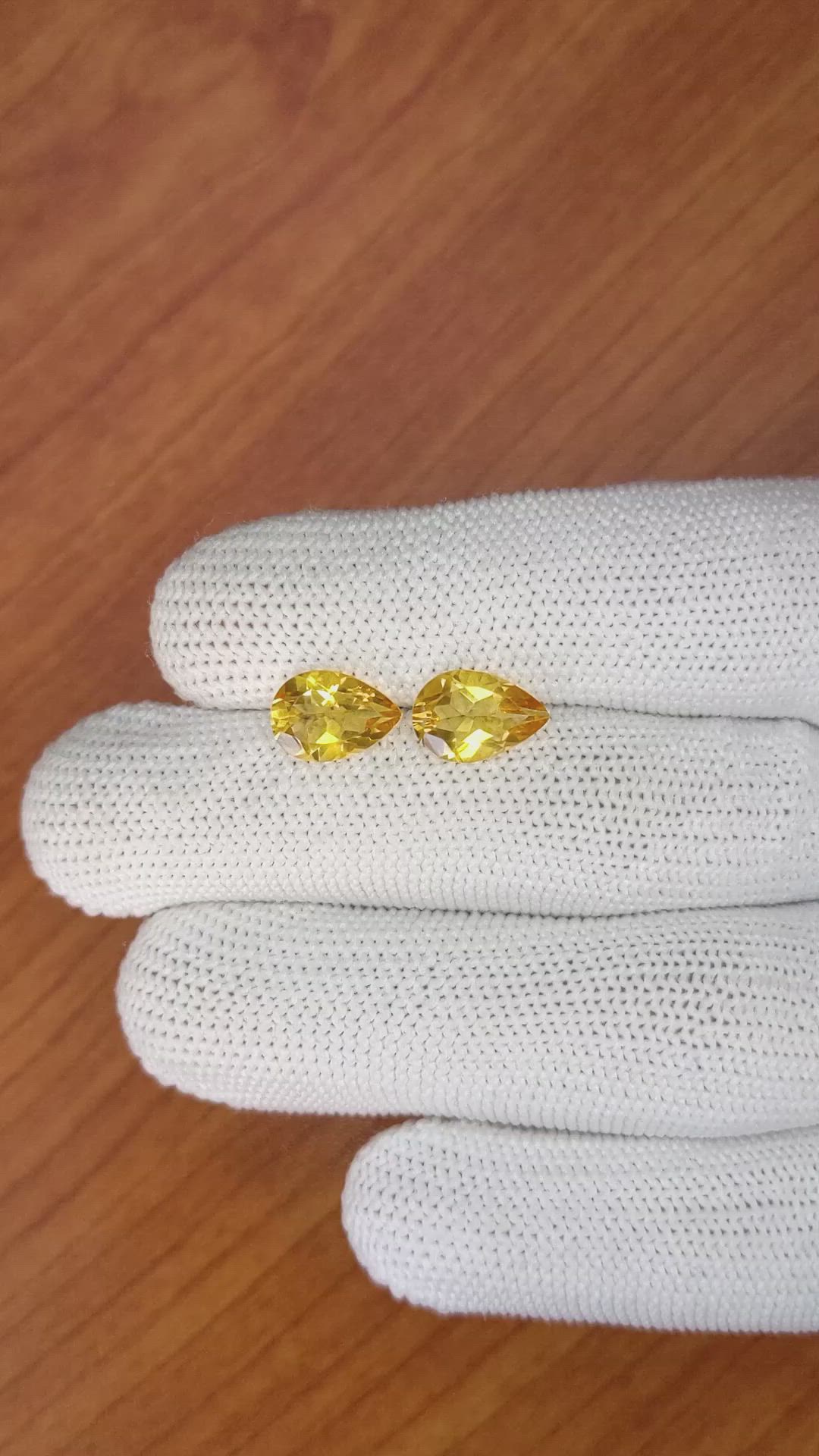 3.46&nbsp;Ct.Tw.Total Carat Weight Citrine Pair from Brazil Size Video
