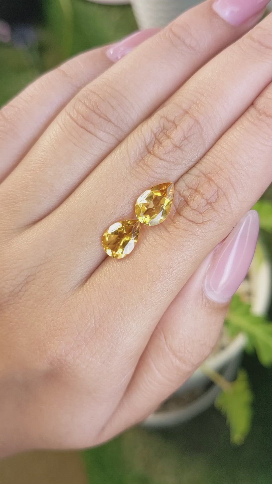 3.46&nbsp;Ct.Tw.Total Carat Weight Citrine Pair from Brazil Size Video